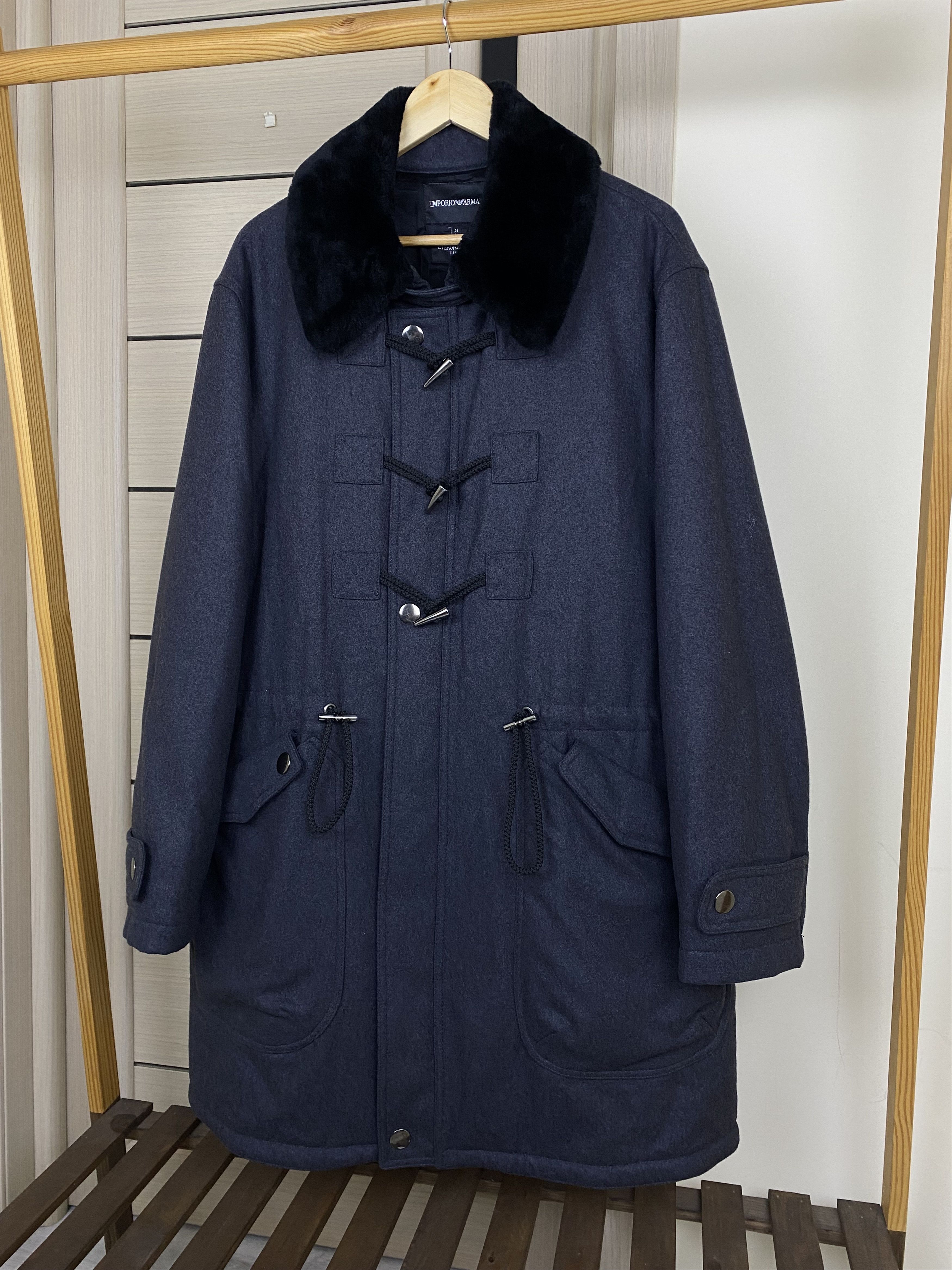 Emporio Armani Vintage Emporio Armani wool Eco Fur duffle coat zip jacket Size US XL / EU 56 / 4 - 2 Thumbnail