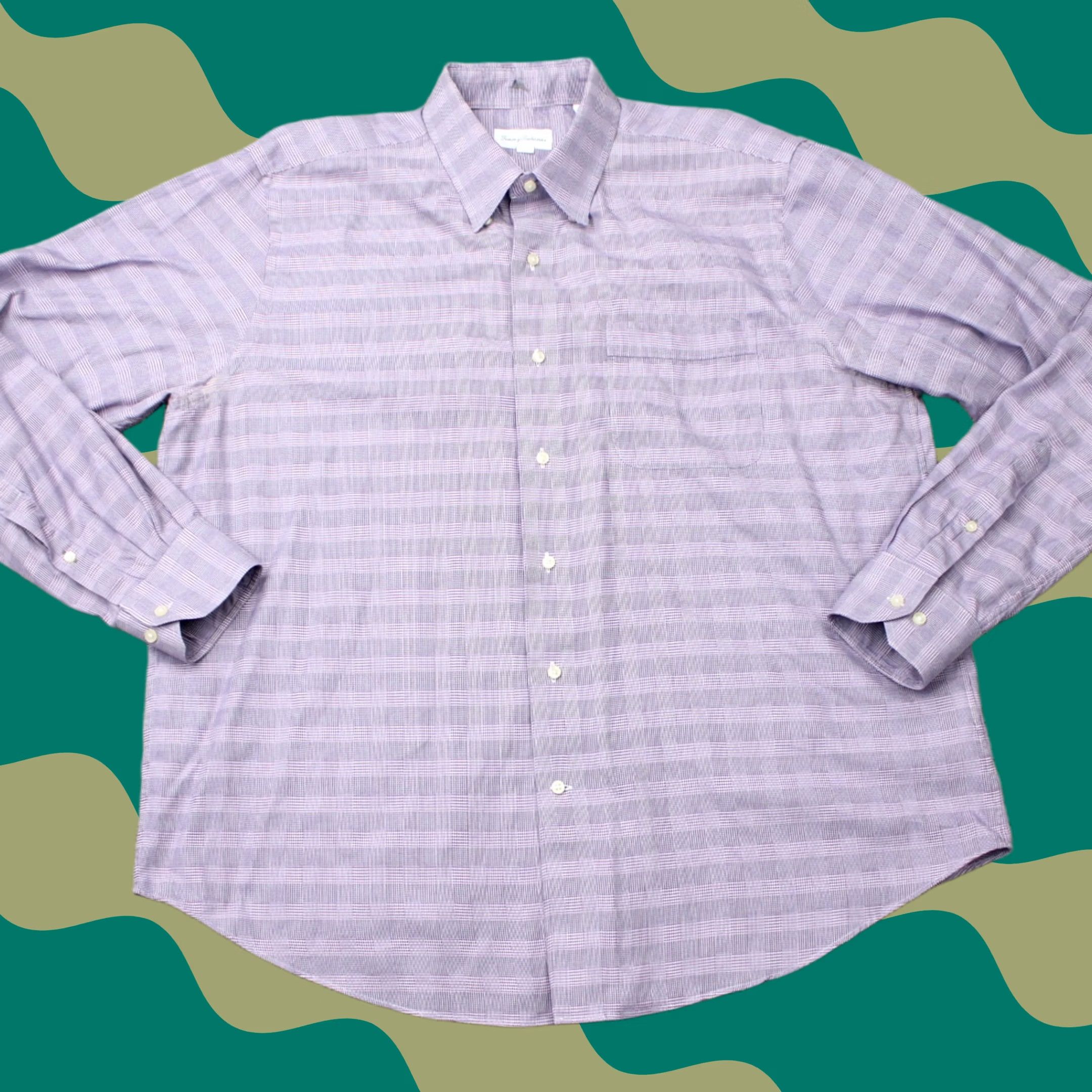 Tommy Bahama Tommy Bahama Shirt Mens 17 36/37 Purple 100% Cotton Long Sleeve Button Down Size US XL / EU 56 / 4 - 1 Thumbnail