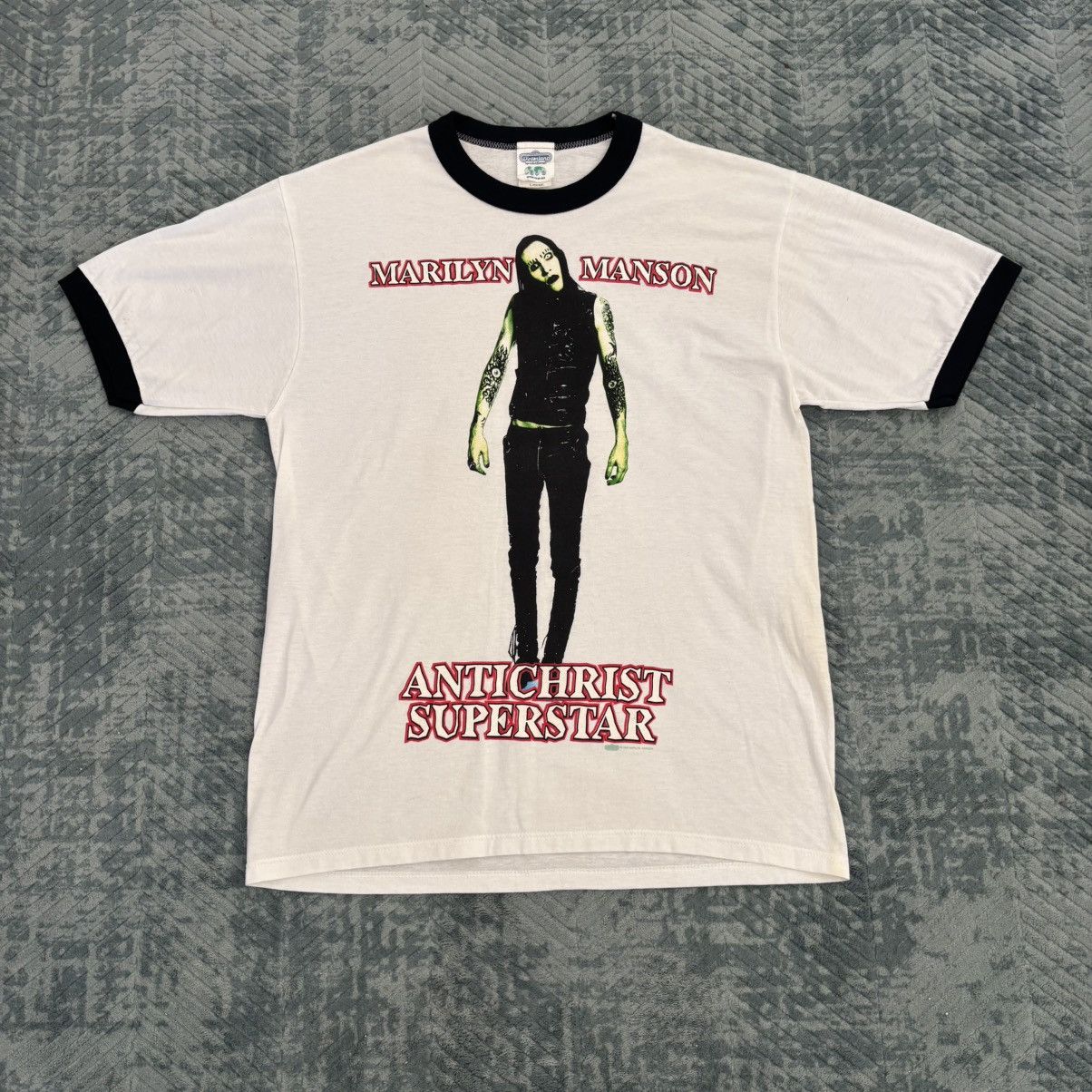 Marilyn Manson 1997 Marilyn Manson Antichrist Superstar Triple Signed Shirt Size US L / EU 52-54 / 3 - 2 Thumbnail