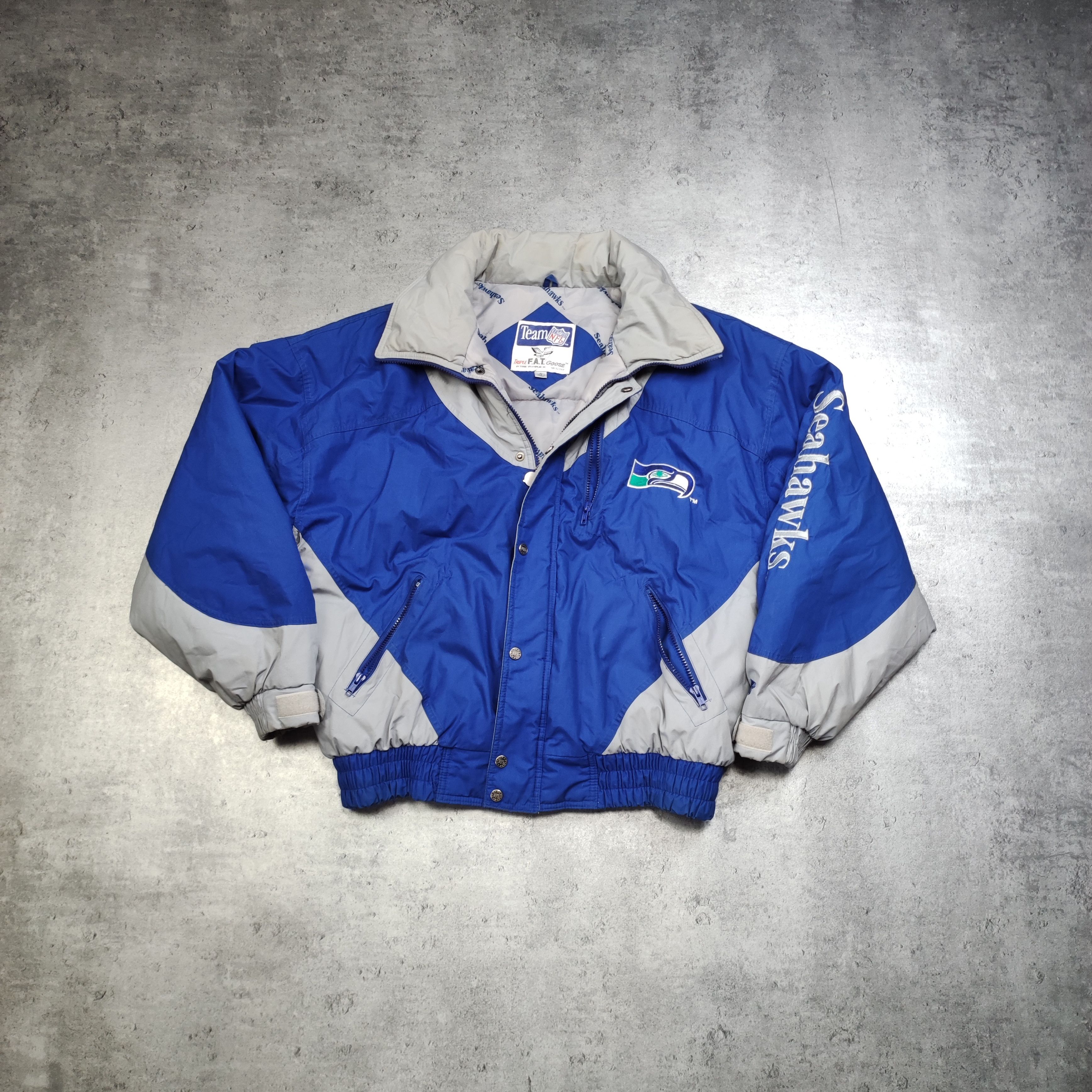 NFL × Vintage RARE Korean NFL Seattle Seahawks 90s Heavy Puffer Jacket Size US XL / EU 56 / 4 - 1 Thumbnail