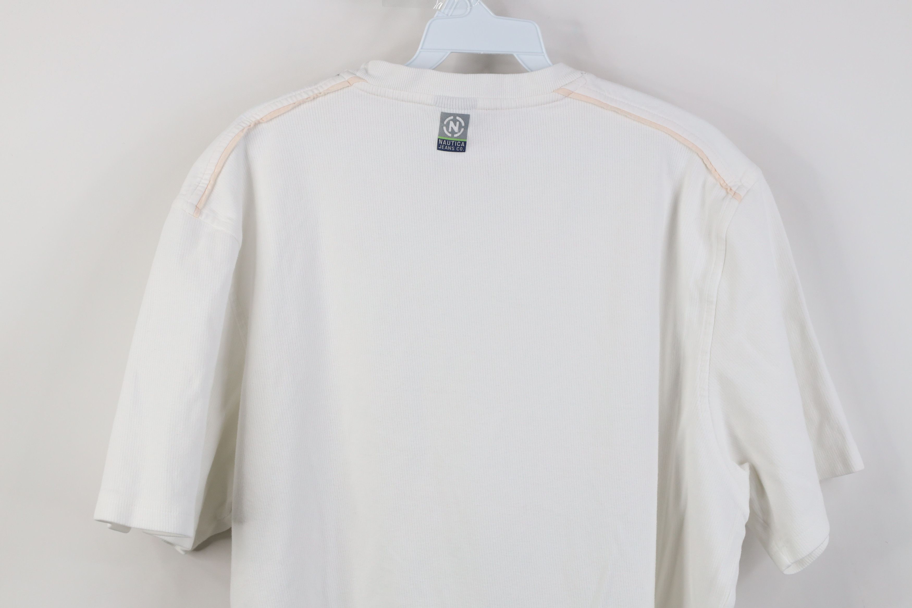 Nautica Vintage 90s Nautica Heavy Cotton Ribbed Knit T-Shirt White Size US XL / EU 56 / 4 - 11 Thumbnail