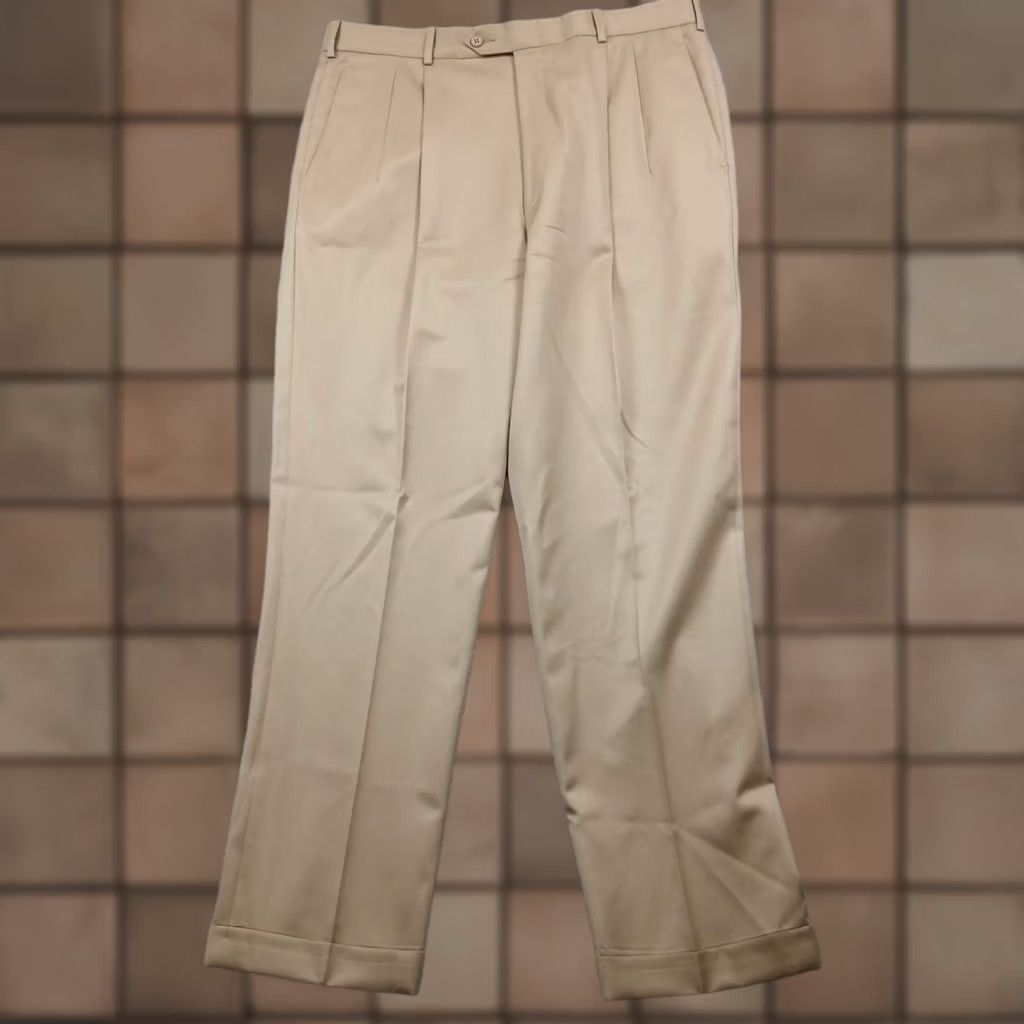 Nordstrom Britches Mens Dress Pants Khaki Wool 36R Pleated Tailored Nordstrom Size US 36 / EU 52 - 1 Thumbnail