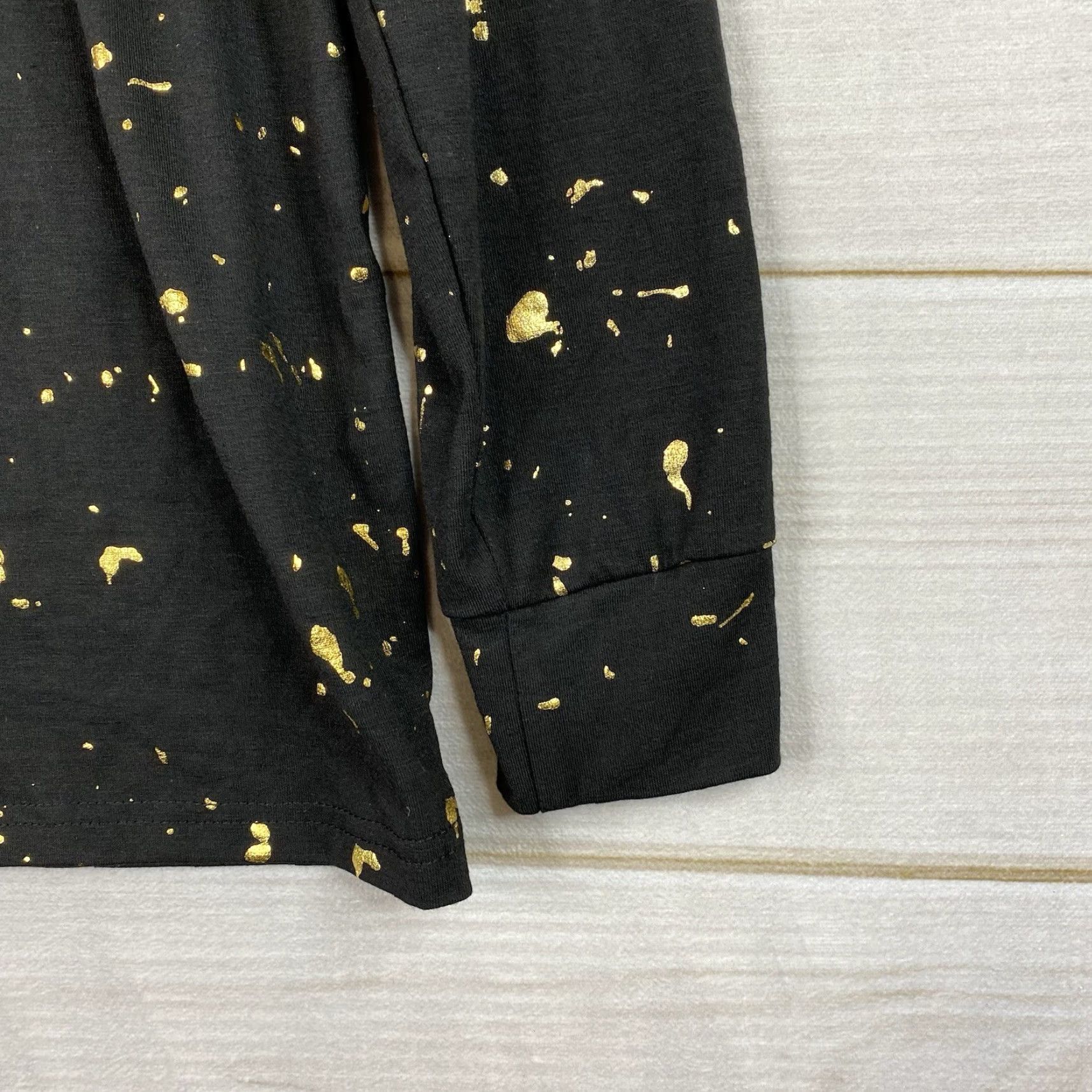 Praying BROOKLYN LAUNDRY Mens Shirt M Black Gold Praying Hands Pullover Long Sleeve Size US M / EU 48-50 / 2 - 8 Thumbnail