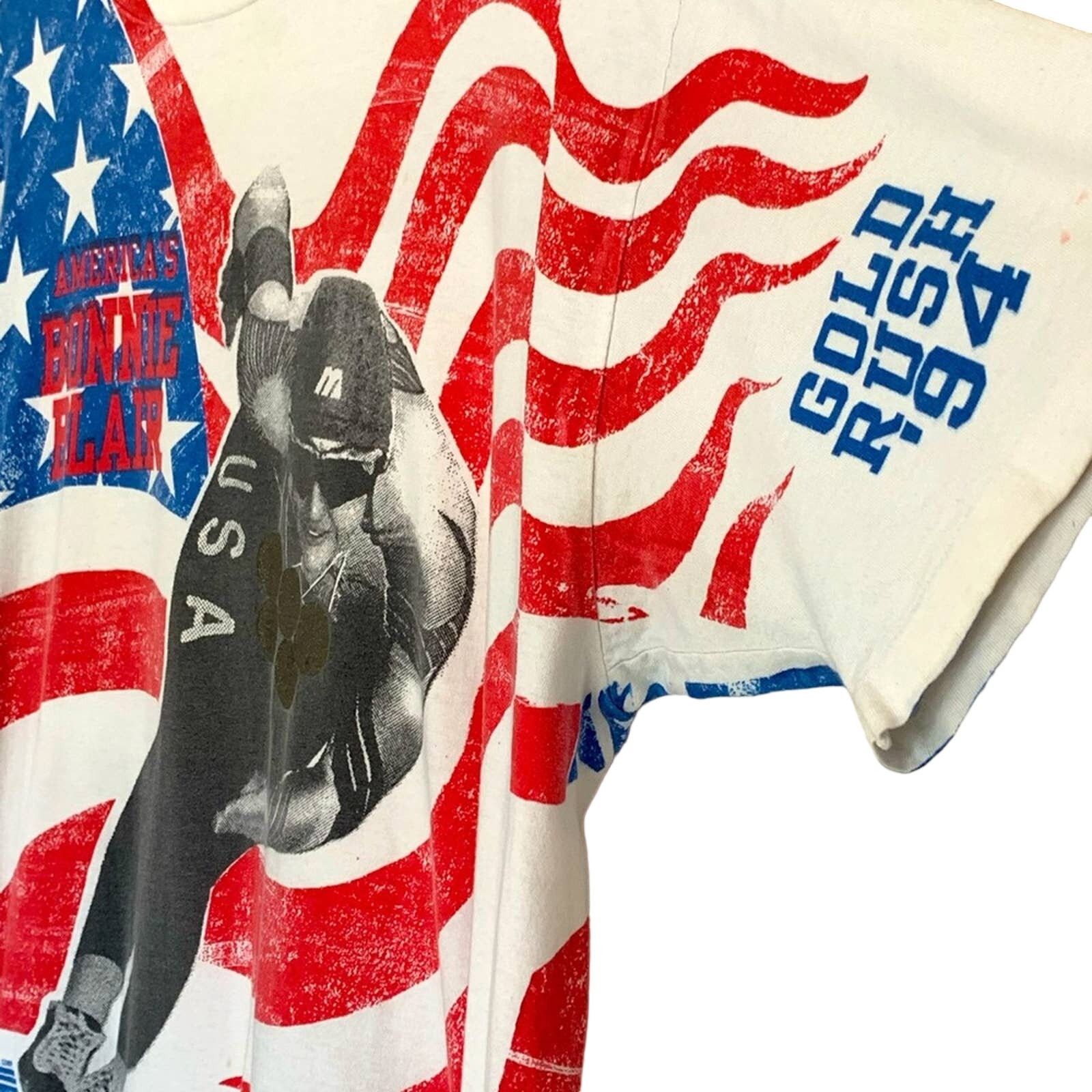 Other VINTAGE 90s Bonnie Blair Olympics AOP Single Stitch Tee USA Size US XL / EU 56 / 4 - 2 Thumbnail