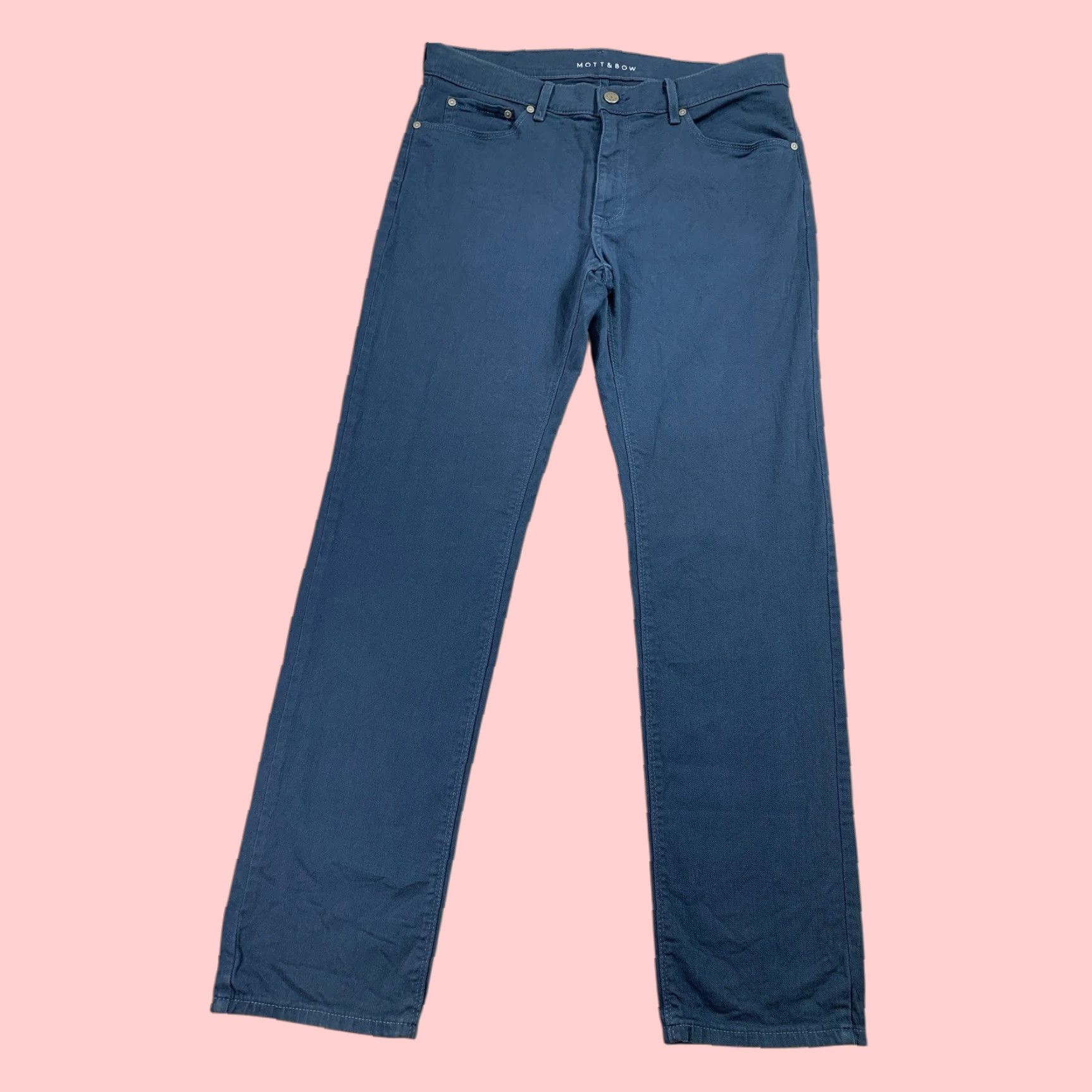 VINTAGE Mott Bow Jeans Men 33x31 Dark Wash Slim Fit Stretch