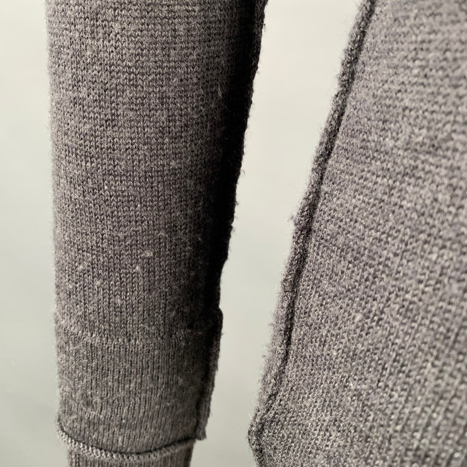 Nice Collective S Grey Charcoal Knit Merino Wool V-Neck Sweater Size US S / EU 44-46 / 1 - 5 Thumbnail