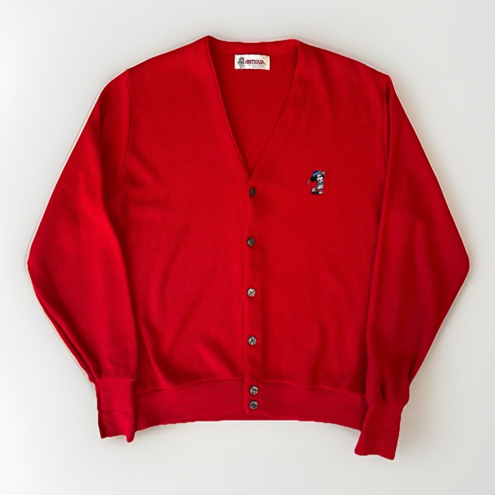 Disney Vintage Disney Mickey Mouse Cardigan L Red Acrylic Sweater Size US L / EU 52-54 / 3 - 1 Thumbnail
