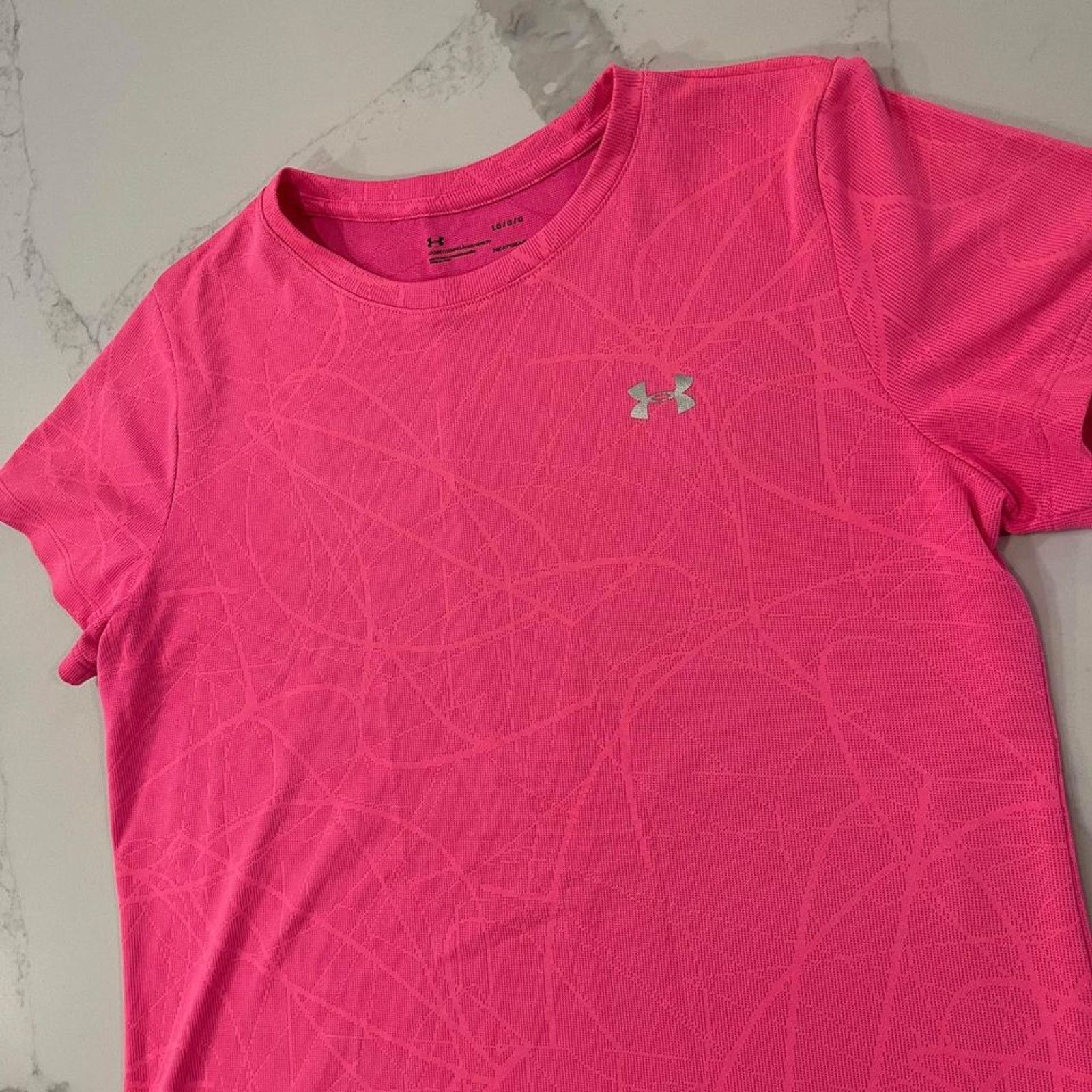 Under Armour Under Armour Heat Gear T-Shirt LooseFit HotPink Womens Large Size L / US 10 / IT 46 - 2 Thumbnail