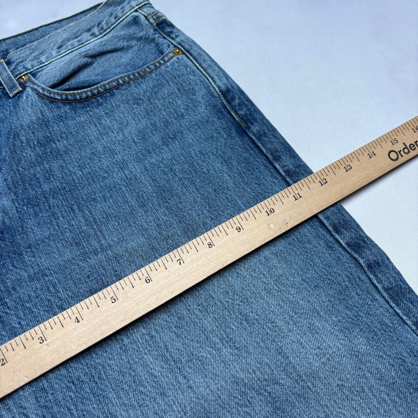 Sid Mashburn $185 Sid Mashburn Light Wash Denim 36x34 Slim Straight Jeans Size US 36 / EU 52 - 8 Thumbnail