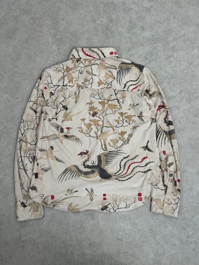Roberto Cavalli AW2003 Cavalli Asian Fantasy World Bird Cream Shirt Size US M / EU 48-50 / 2 - 6 Thumbnail