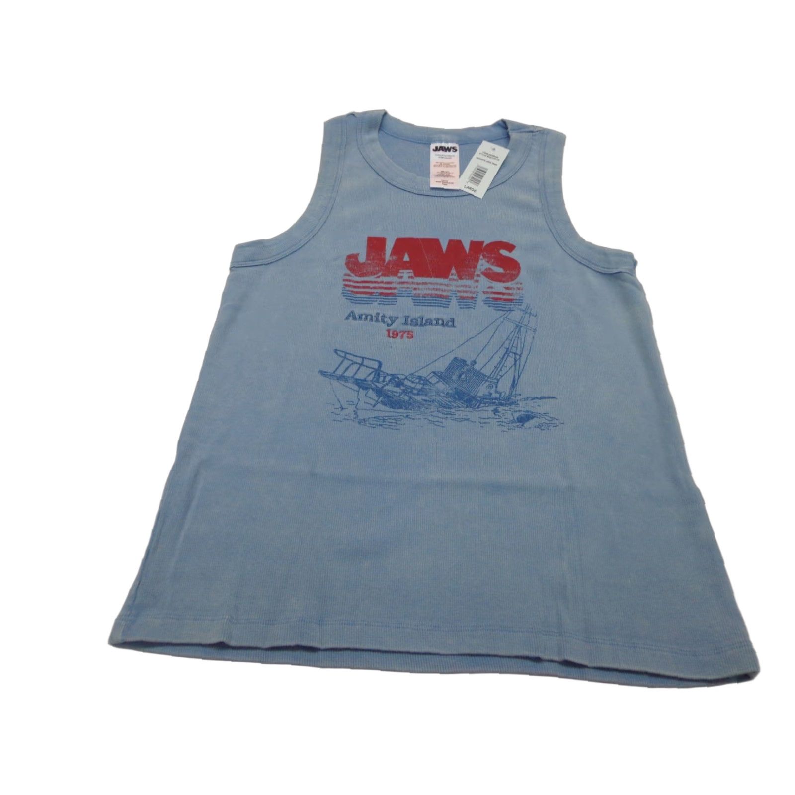 Vintage JAWS Amity Island Women's Juniors Tank Top Sleeveless Shirt L Blue 95% Cotton 5% Spandex Tank Top NEW Size L / US 10 / IT 46 - 1 Thumbnail