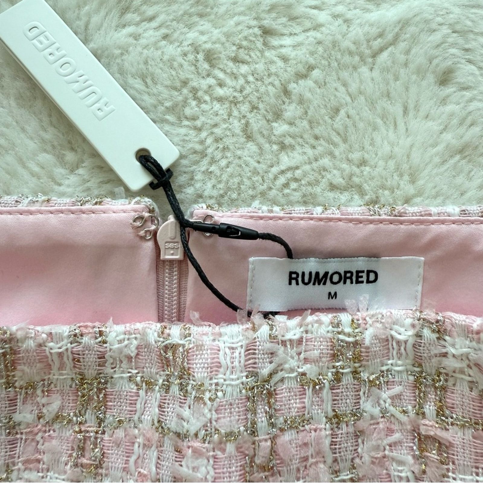 Other NWT!!! RUMORED women tweed pink skirt size M Size 28" / US 6 / IT 42 - 4 Thumbnail