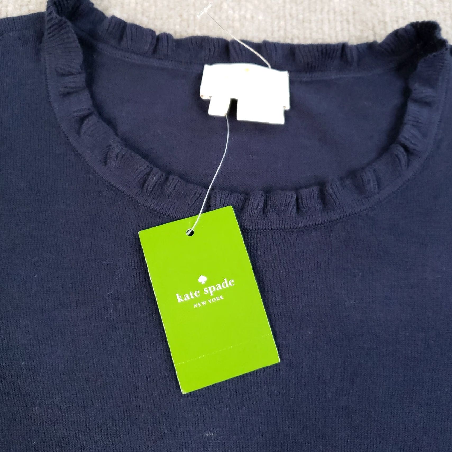 Vintage Kate Spade New York Lightweight Blue Sweater Women XL 3/4 Sleeve Ruffle Pullover Designer Preppy Size XL / US 12-14 / IT 48-50 - 7 Thumbnail