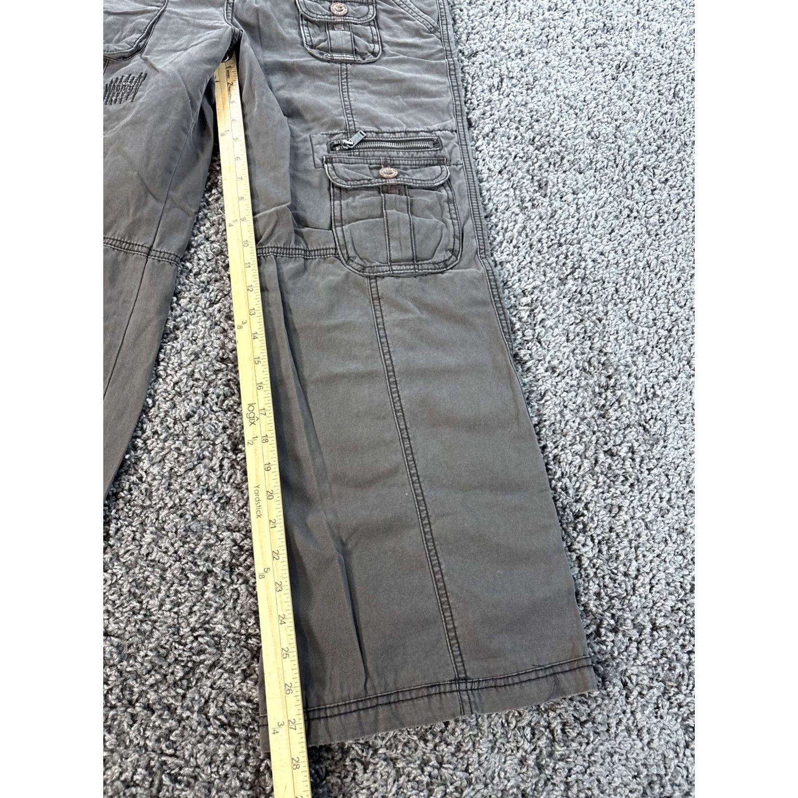 Esprit VINTAGE Esprit Cargo Pants Women 30x28 Brown Baggy Boot Low Rise Grunge Distressed Canvas 30 Inseam 28 in Regular Size 30 Mens Womens Girls Size 30" / US 8 / IT 44 - 2 Thumbnail