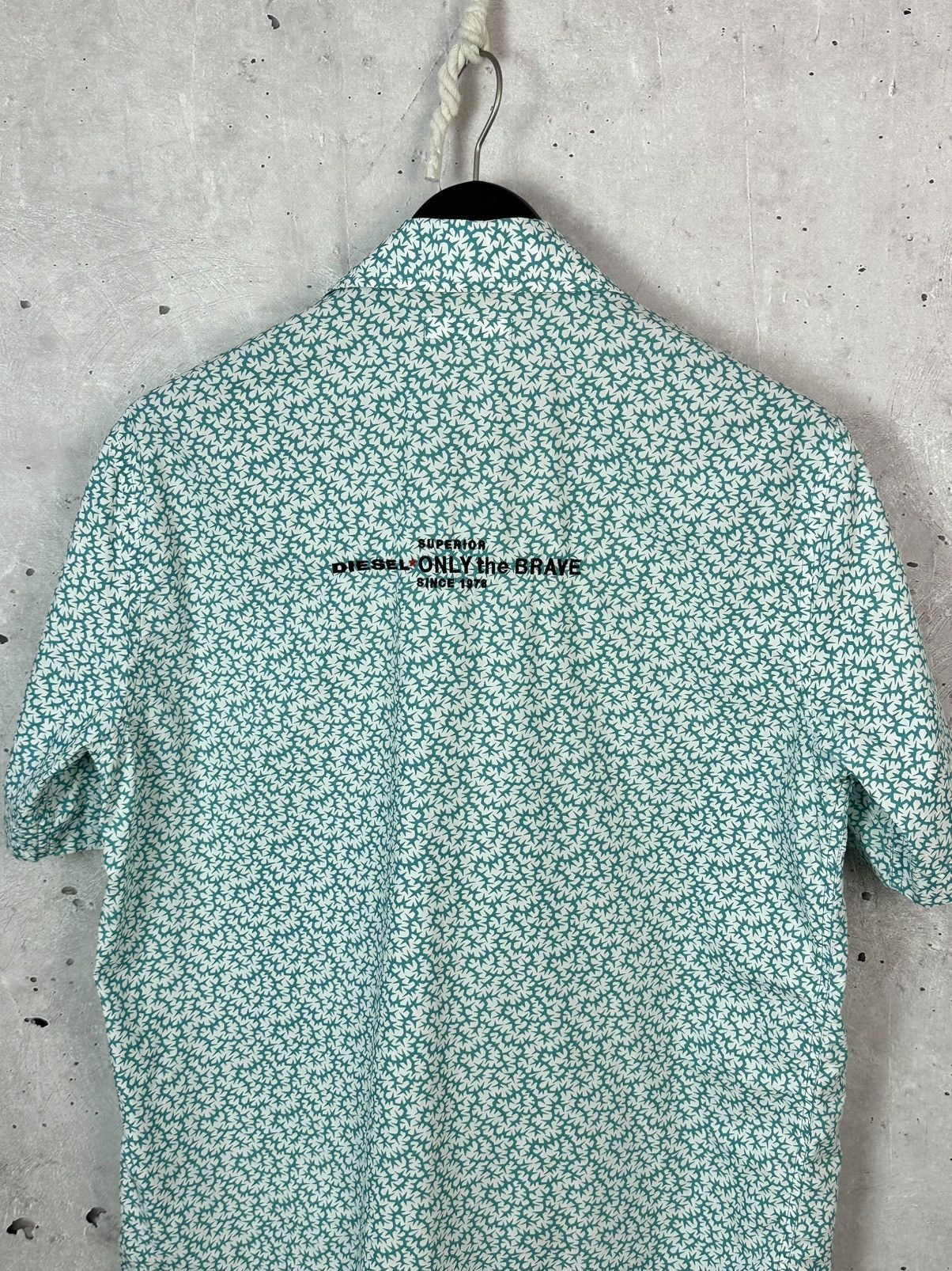 Diesel Diesel Printed Logo Button-up Short Sleeve Cotton Shirt Size US XL / EU 56 / 4 - 8 Thumbnail