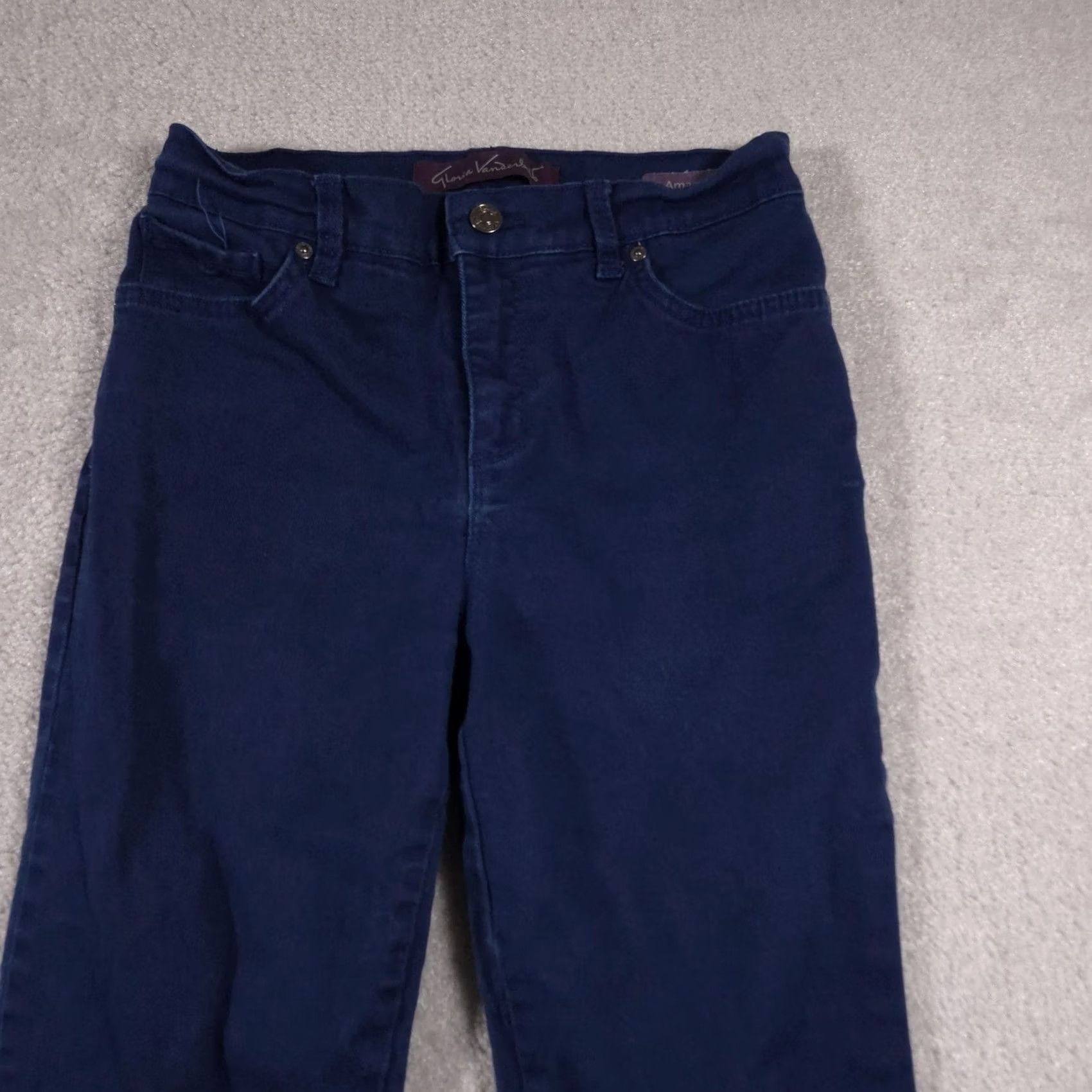 Gloria Vanderbilt Gloria Vanderbilt Jeans Womens 4 Petite Amanda Straight Leg Stretch Pants Navy Denim 4P Size 27" / US 4 / IT 40 - 3 Thumbnail