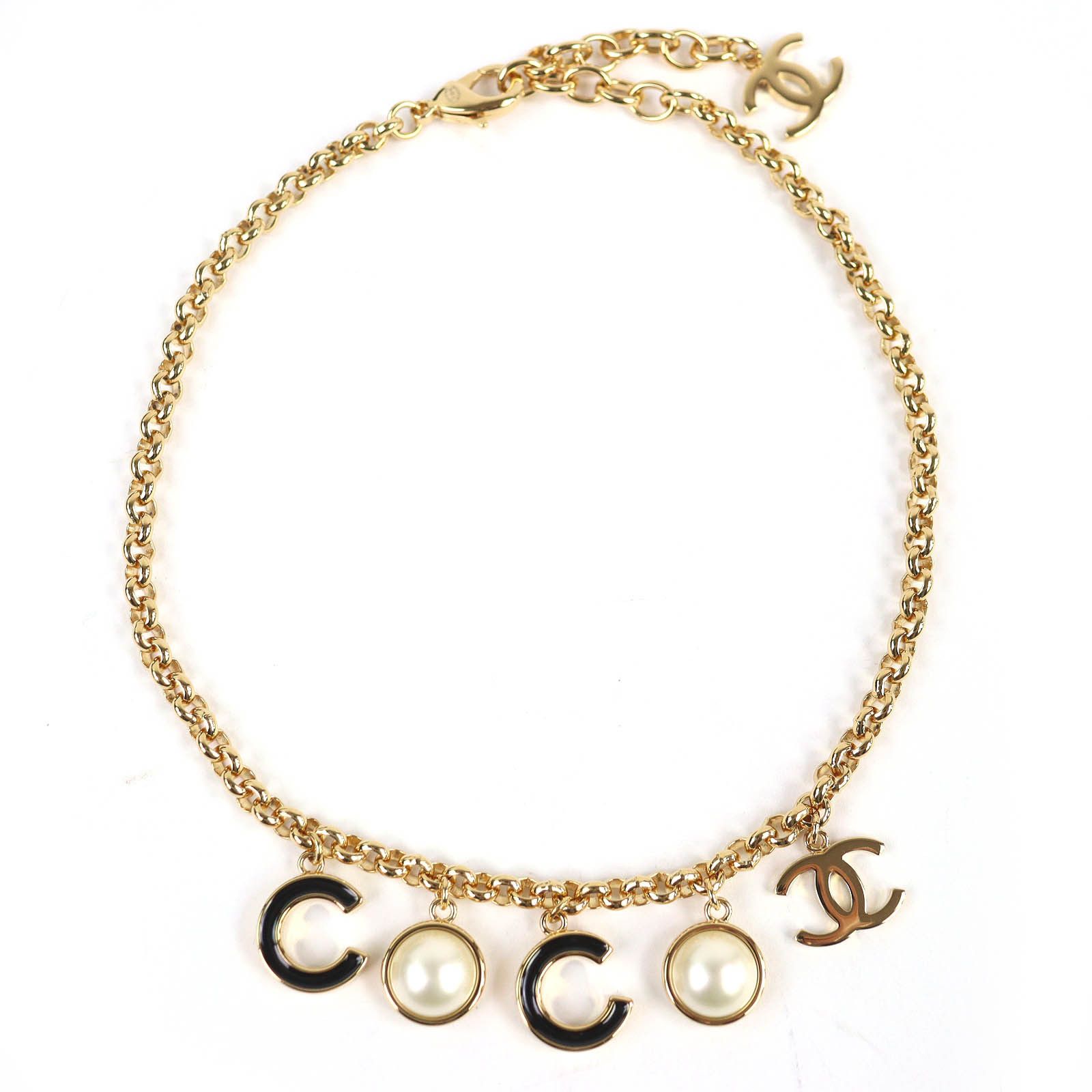 Chanel Chanel Coco Mark Necklace Plastic / Synthetic Necklace B24B Abe238 Duty Free For Usa in Gold, Women's