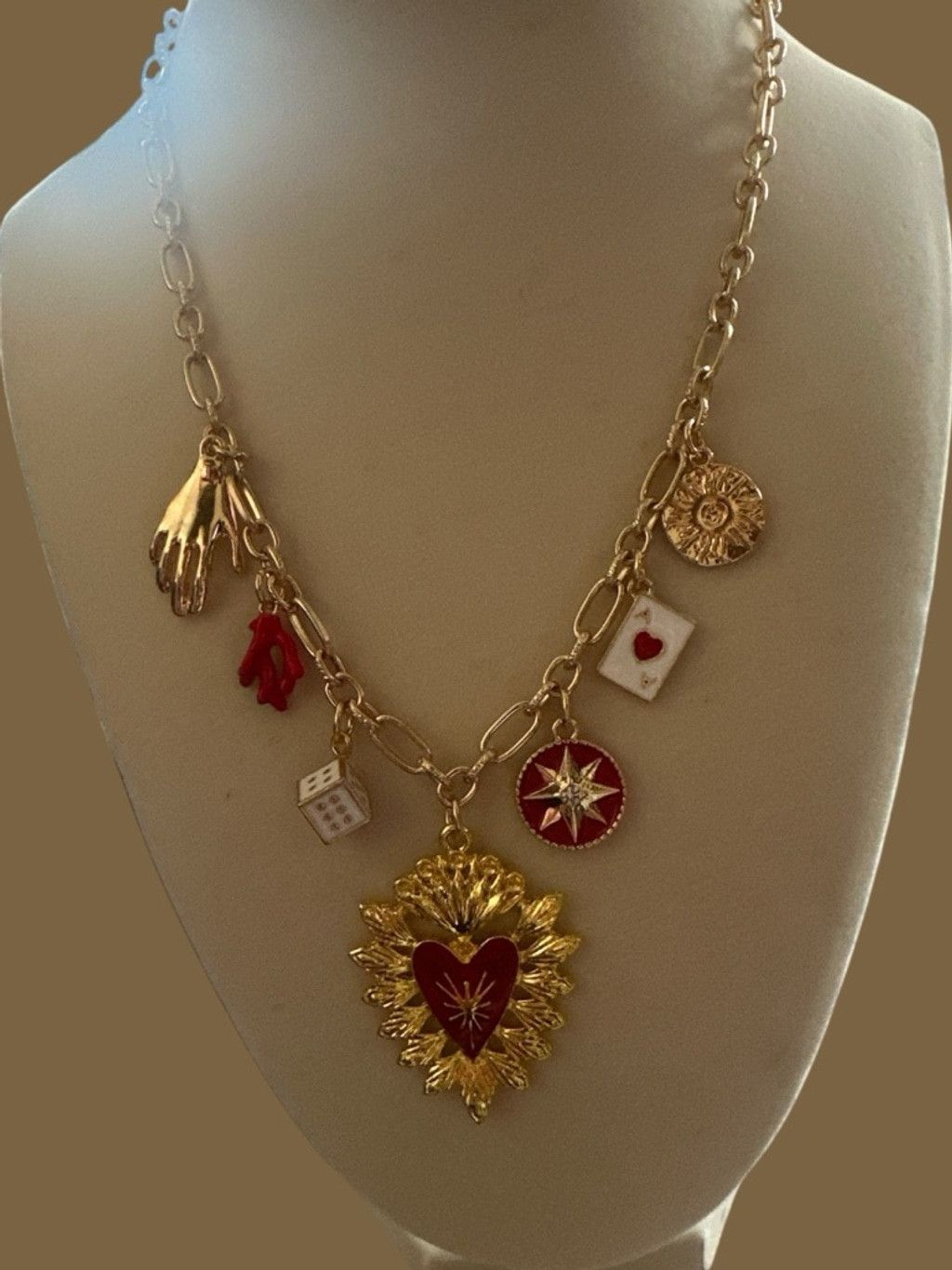 Other 33-Bold Heart & dice charm necklace Size ONE SIZE - 1 Thumbnail
