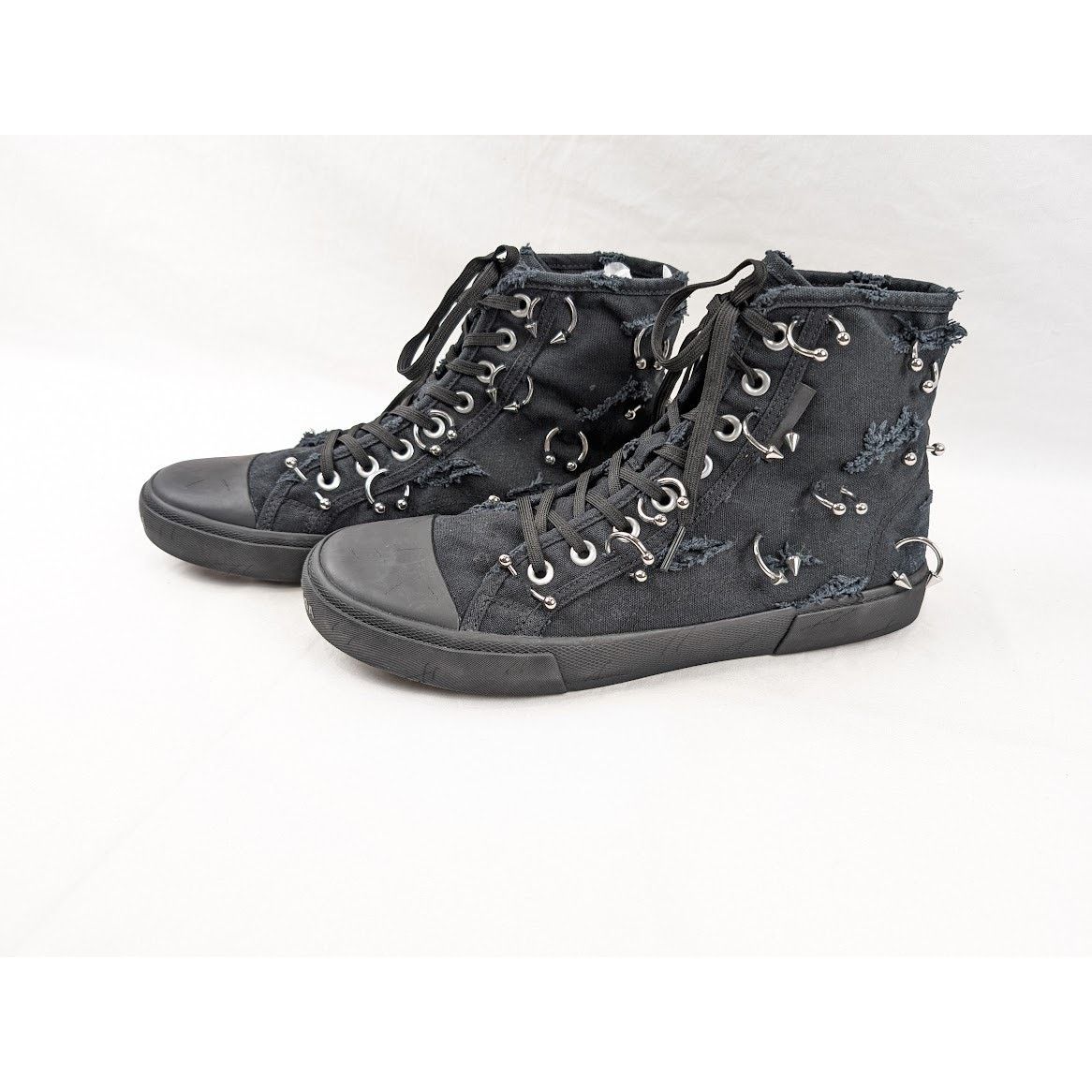 Balenciaga o1rshd1 Destroy Paris High Top Sneakers in Black Size US 11 / EU 44 - 14 Thumbnail