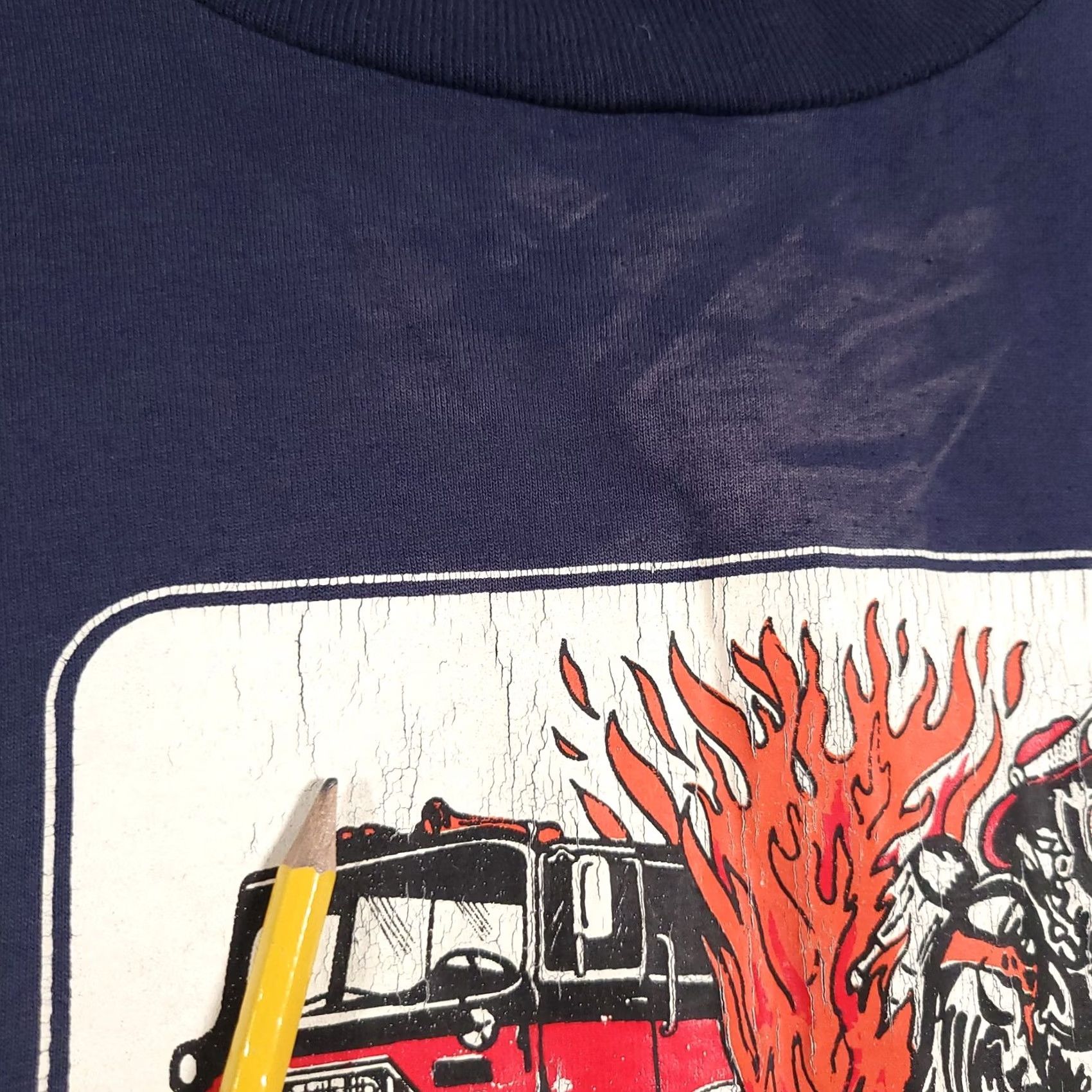 Fruit Of The Loom VINTAGE Monroe Fire School Shirt Mens 3XL Blue 1993 90s Tee Firefighter Graphic USA T-Shirt Size US XXL / EU 58 / 5 - 6 Thumbnail