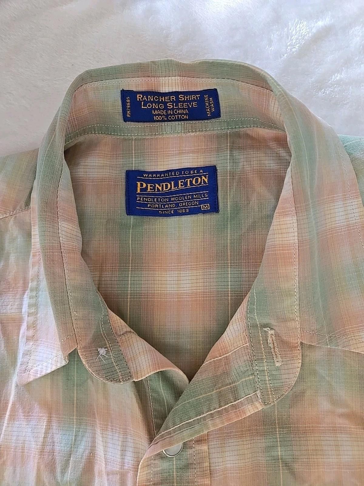 Pendleton Pendleton Men's M Rancher Western Shirt Pearl Snap Plaid LS Size US M / EU 48-50 / 2 - 2 Thumbnail