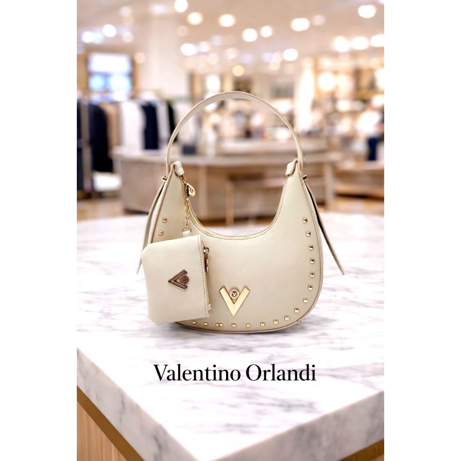 Other Valentino Orlandi Studded Shoulder Bg Matching Wallet Beige Size ONE SIZE - 1 Thumbnail
