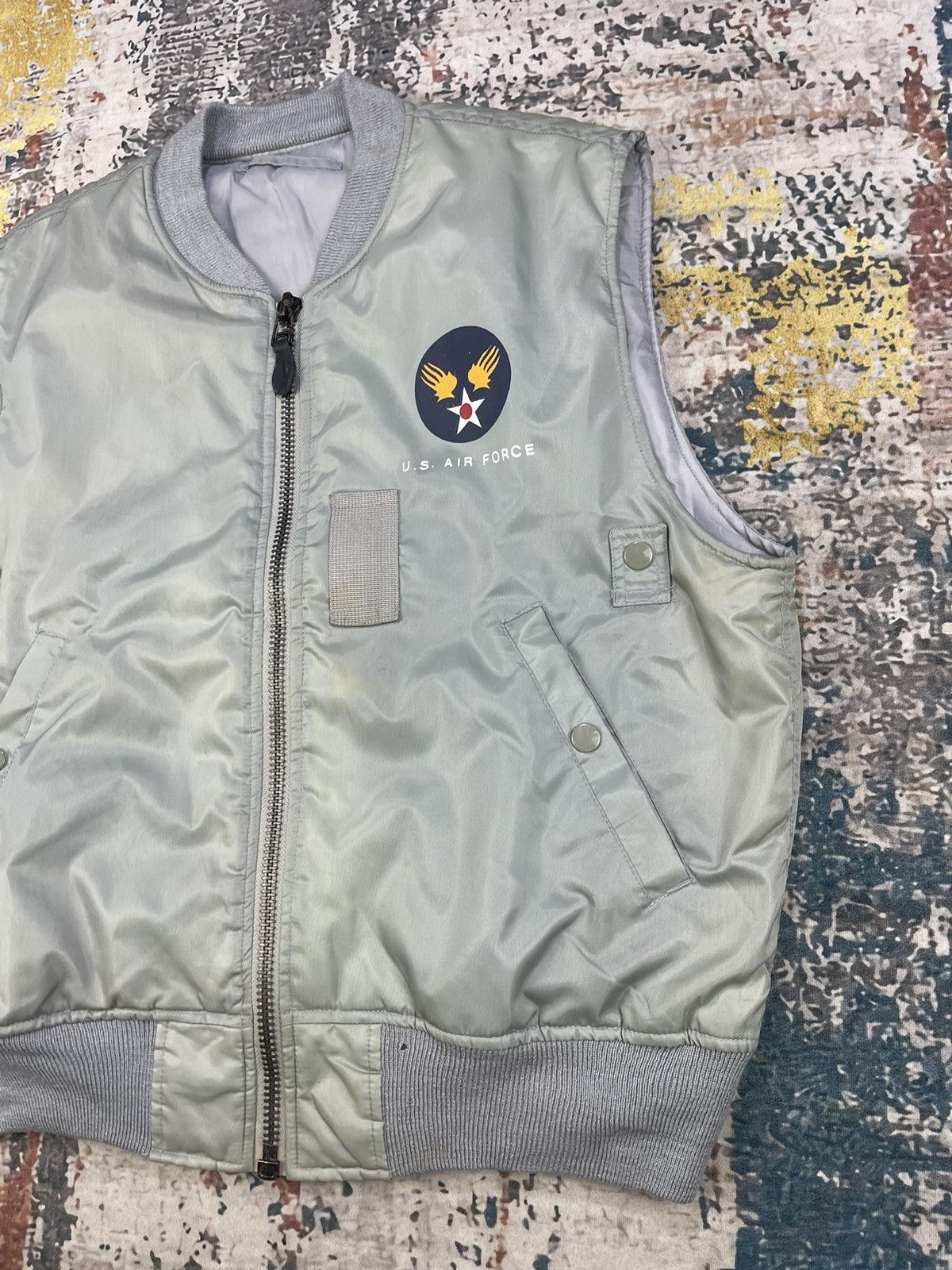 Alpha Industries Vintage USAF Llyer’s Man Intermediate MA-1 Bomber Vest Size US L / EU 52-54 / 3 - 3 Thumbnail