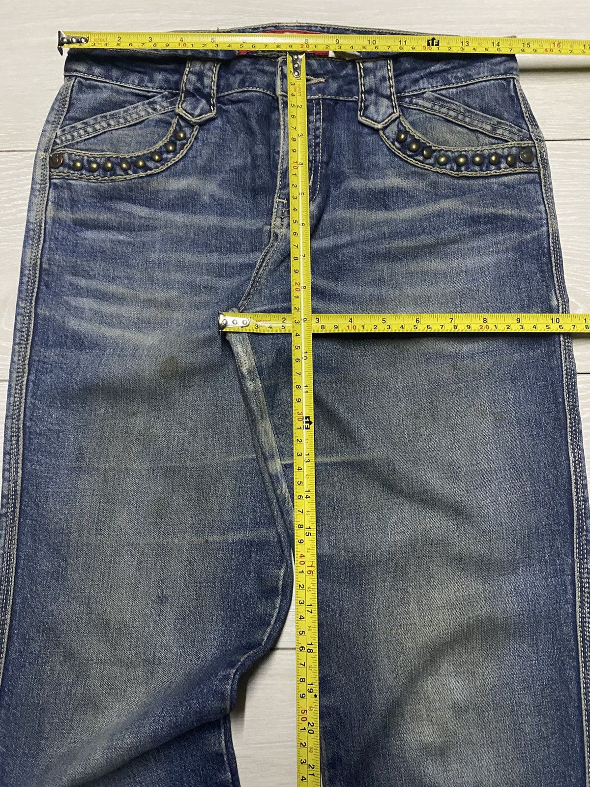 If Six Was Nine BGO Studded Flare Bootcut Denim Jeans Size US 29 - 15 Thumbnail