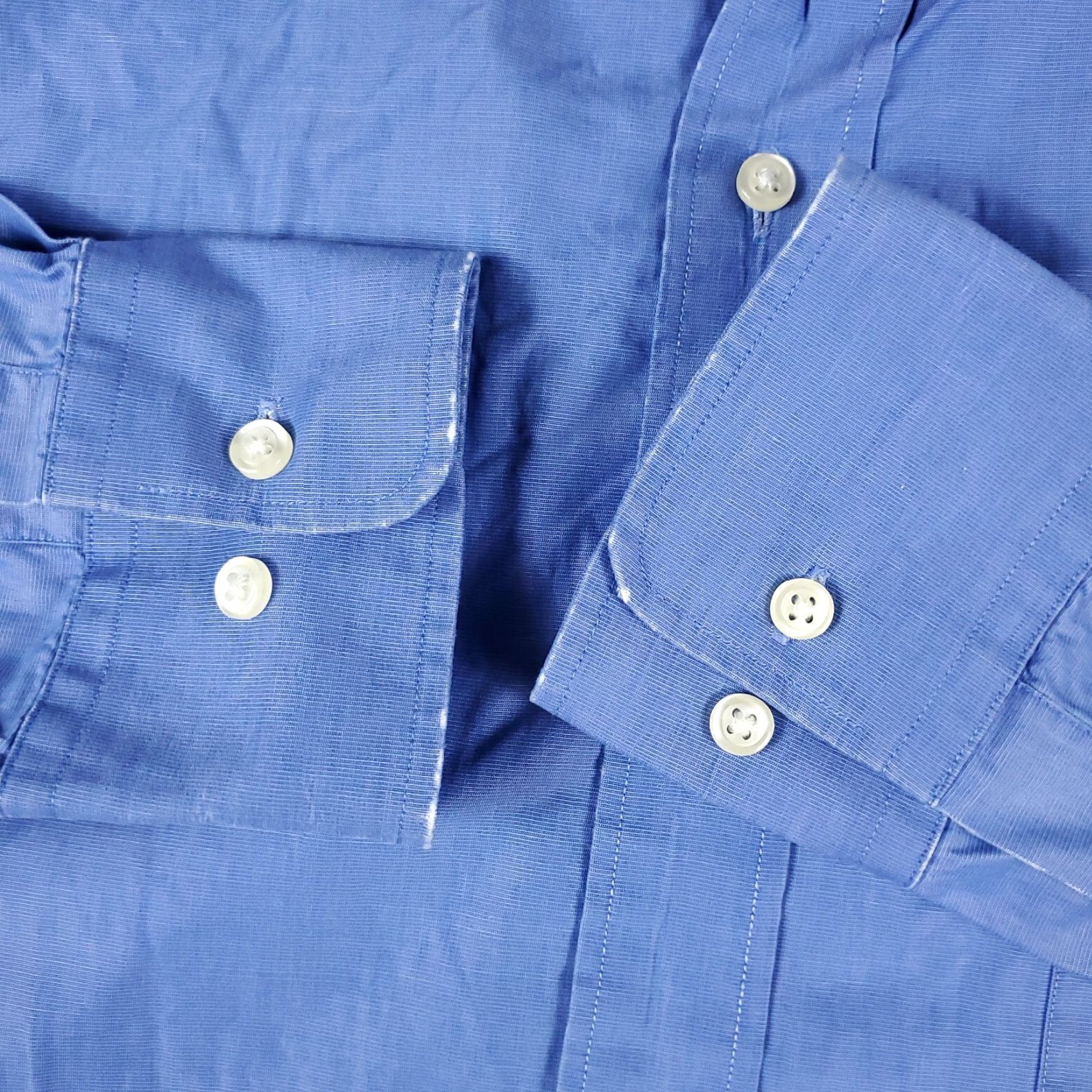 Tommy Hilfiger Tommy Hilfiger Dress Shirt Men’s 16 Blue Long Sleeve Button-Up Casual Formal Preppy Size 42R - 3 Thumbnail