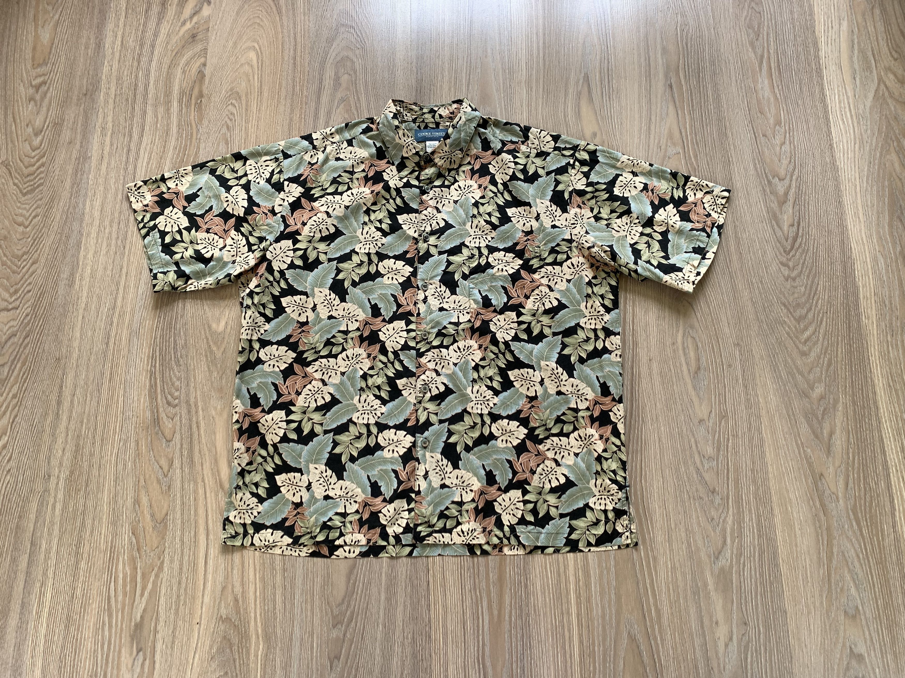 Vintage Cooke Street Men Hawaiian Leaf Tropical Shirt Size US XL / EU 56 / 4 - 9 Thumbnail