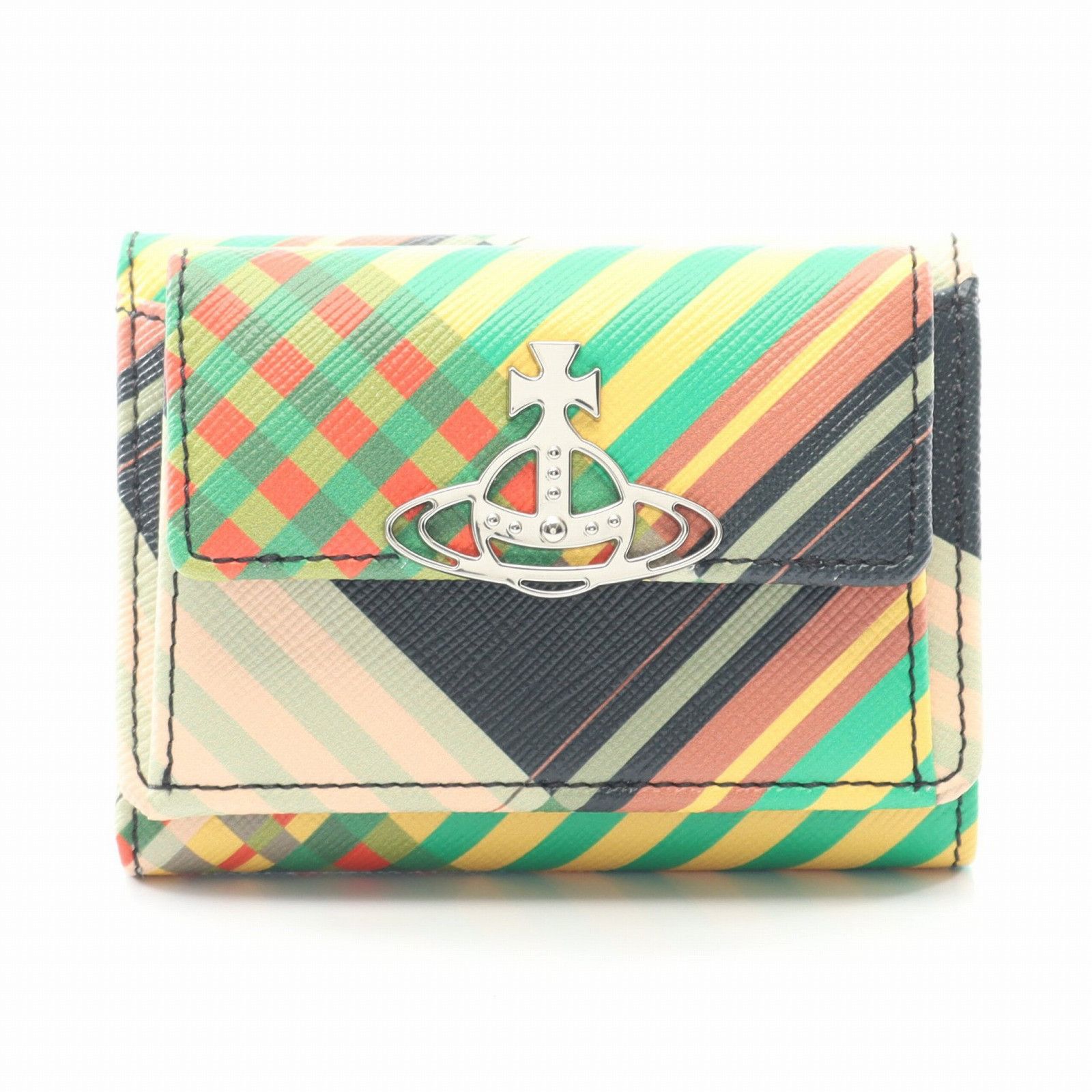 Vivienne Westwood Vivienne Westwood Vivienne Westwood SAFF PRINT SMALL FLAP PURSE wallet Plastic / Synthetic Short Wallet 52010013UO102 DUTY FREE for USA Size ONE SIZE - 1 Thumbnail