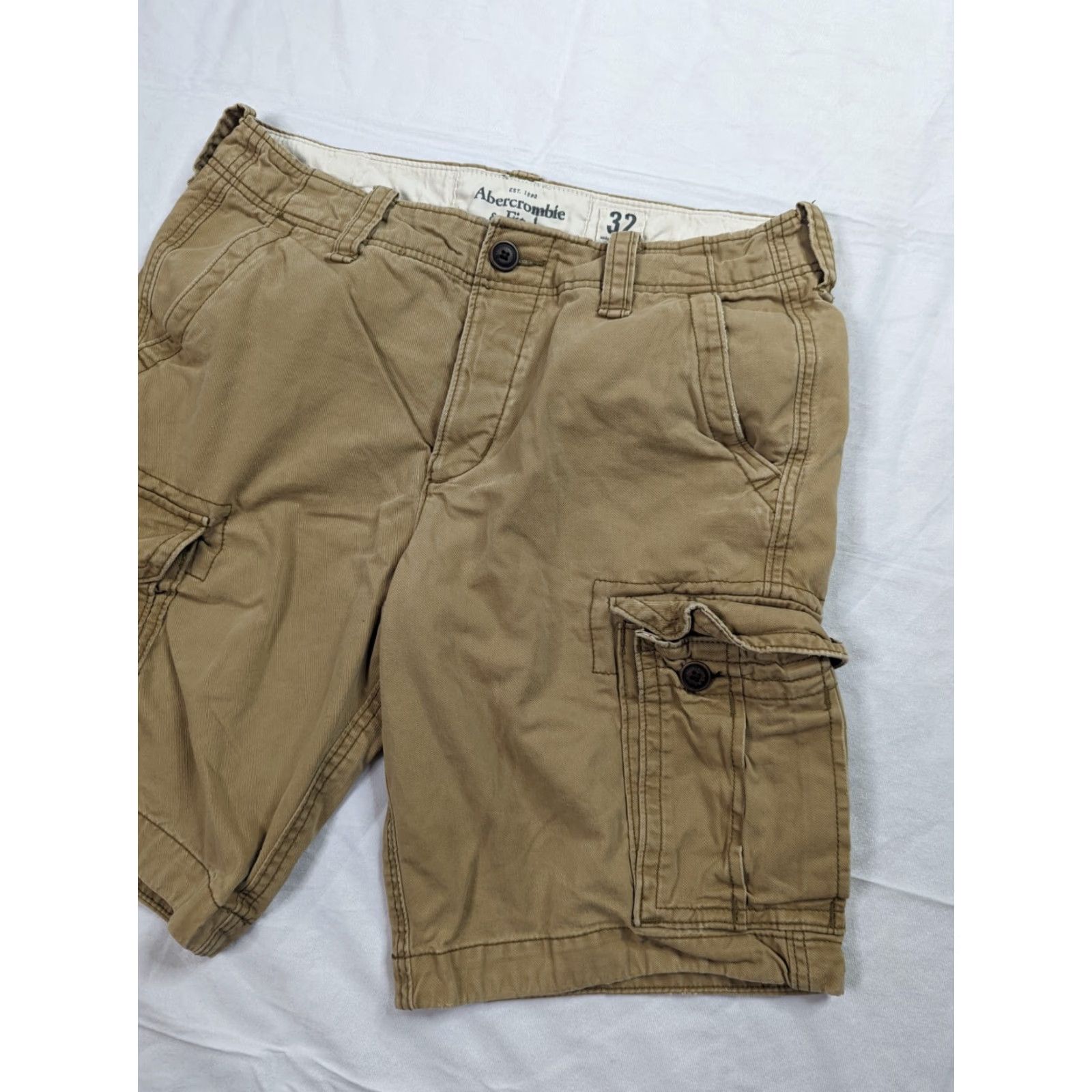Abercrombie & Fitch VINTAGE Abercrombie & Fitch Cargo Shorts Men 32 Brown Heavy Cotton Canvas 10 in Inseam S4M Size US 34 / EU 50 - 3 Thumbnail