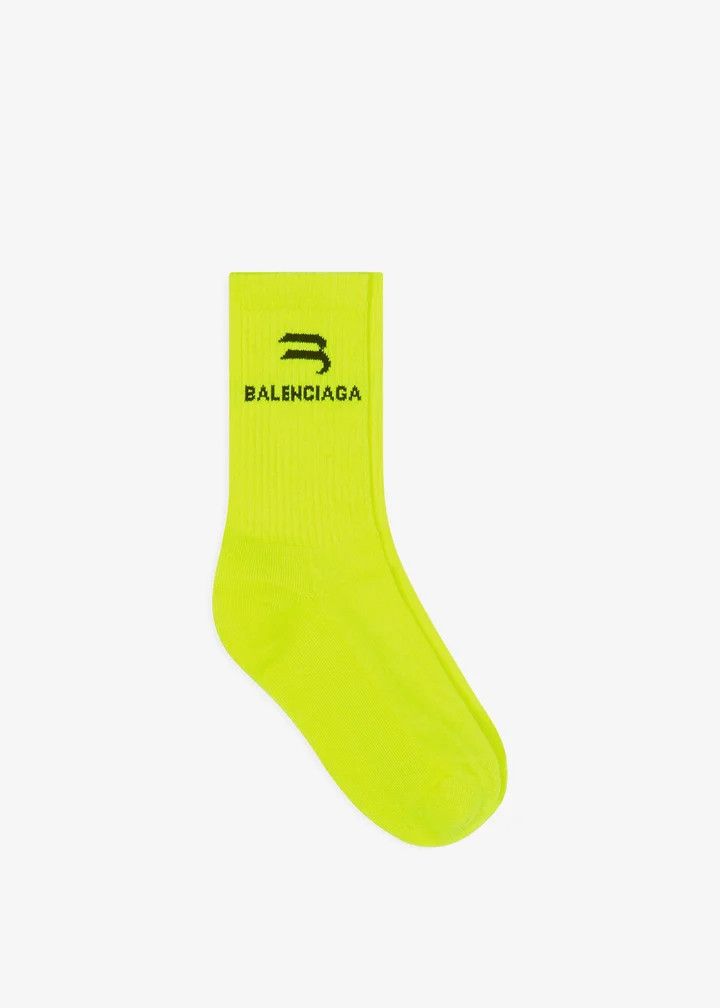 Balenciaga o1s1wg110126 Size: L / Sporty B Tennis Socks in Yellow Size ONE SIZE - 1 Thumbnail