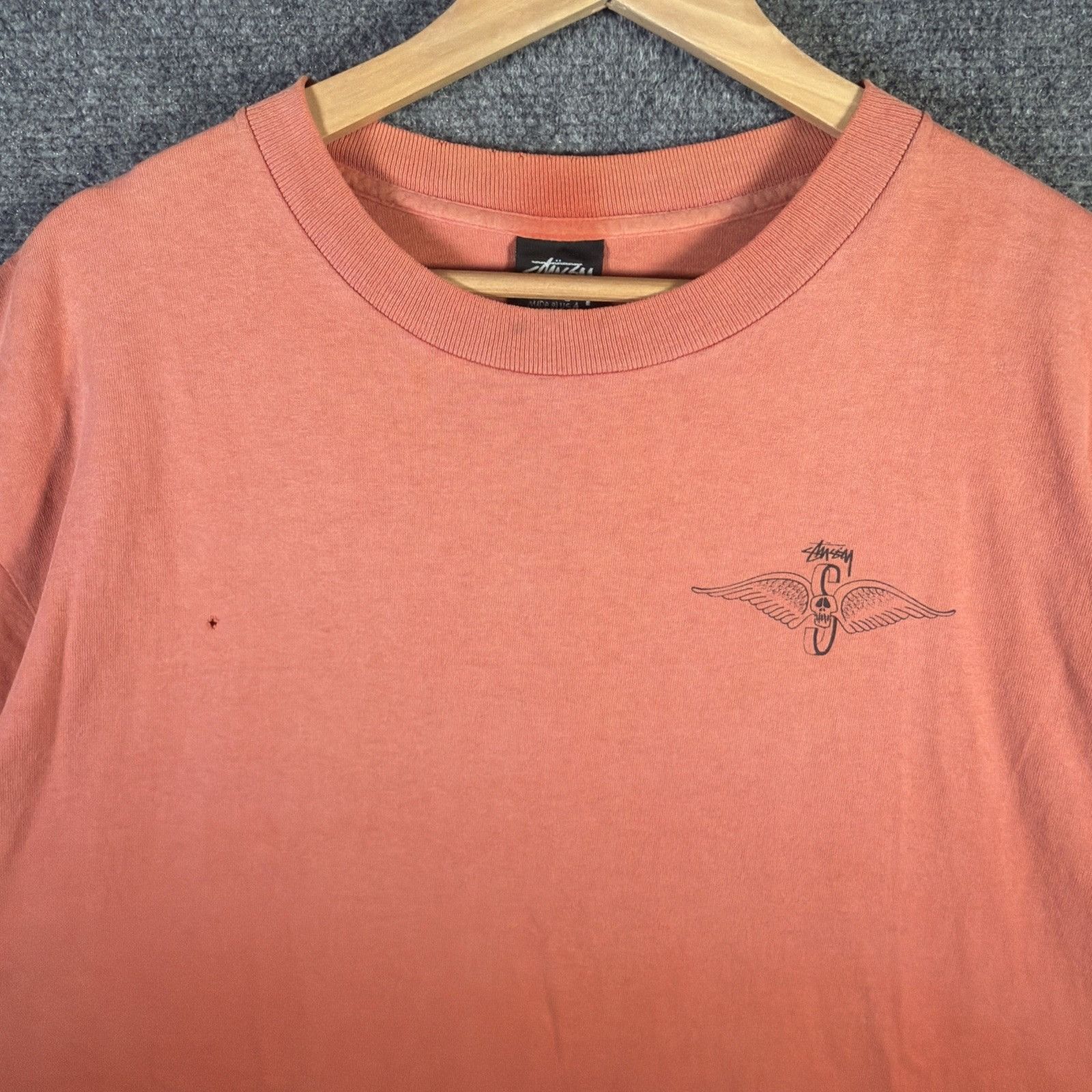 Stussy Vintage Stussy Shirt XL Orange 90s Skate Surf Wings Skull Size US XL / EU 56 / 4 - 6 Thumbnail
