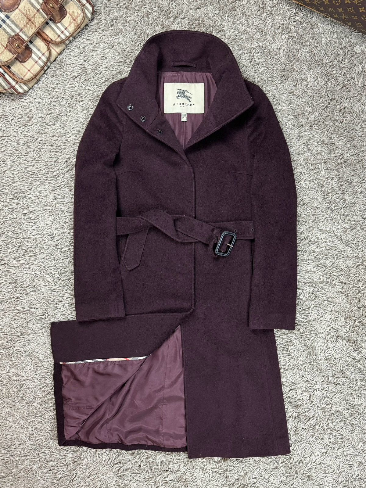 Burberry Wool coat trench Burberry original streetwear luxury item Size S / US 4 / IT 40 - 1 Thumbnail