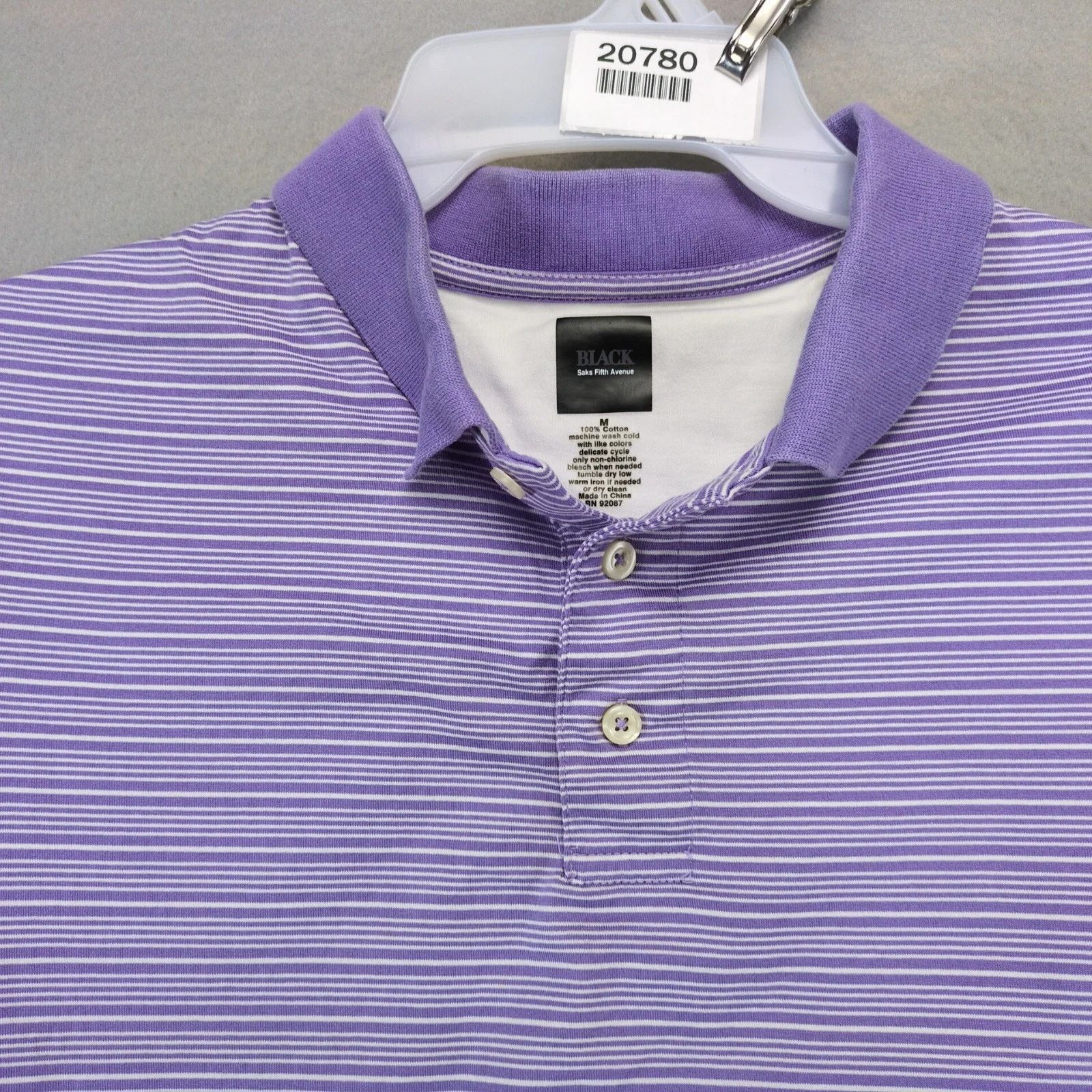 Saks Fifth Avenue Black Saks Fifth Avenue Purple Striped Polo Shirt Men's M Size US M / EU 48-50 / 2 - 3 Thumbnail