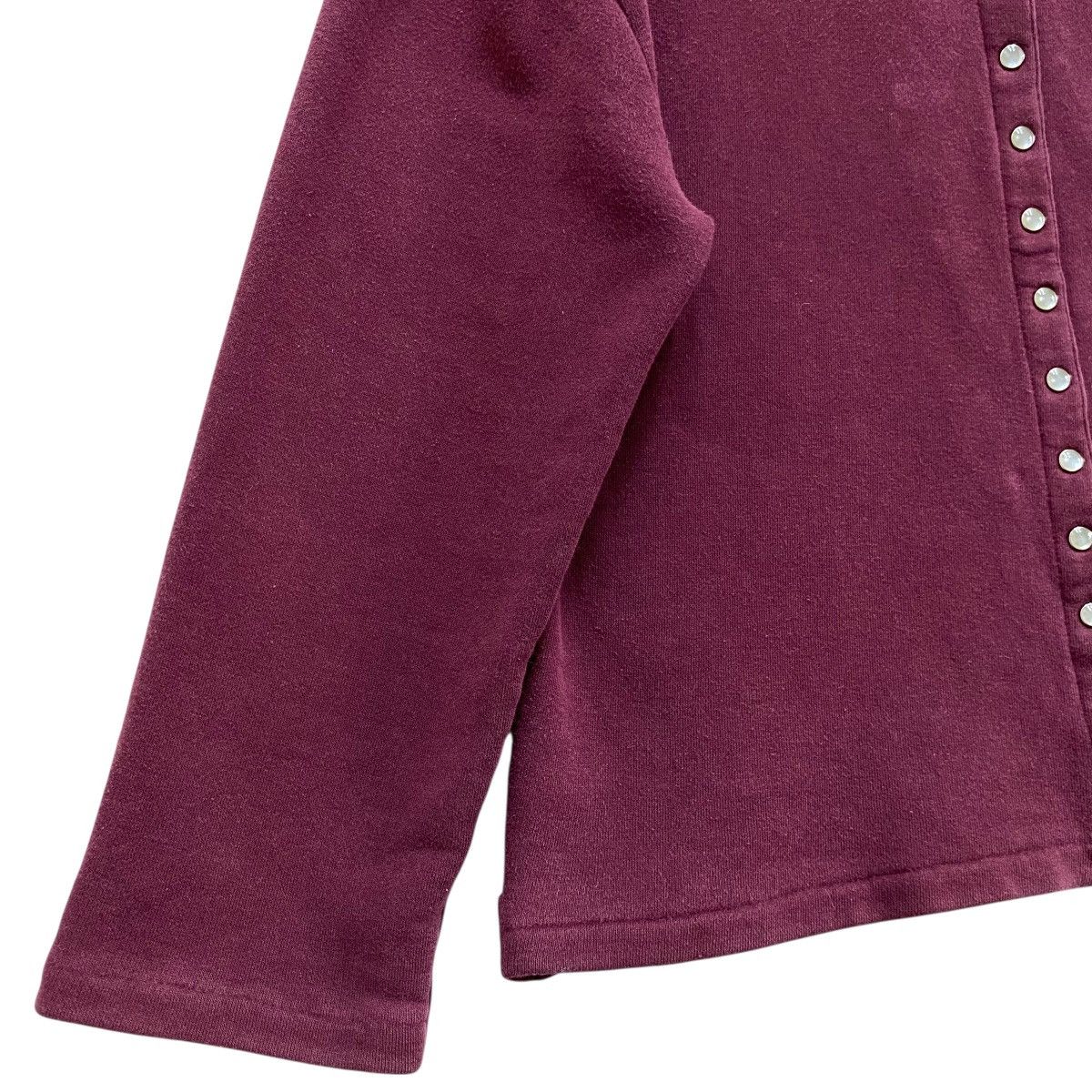 agnes b. Vintage Agnes B Paris Iconic Snap Button Cardigan Maroon Size US S / EU 44-46 / 1 - 3 Thumbnail