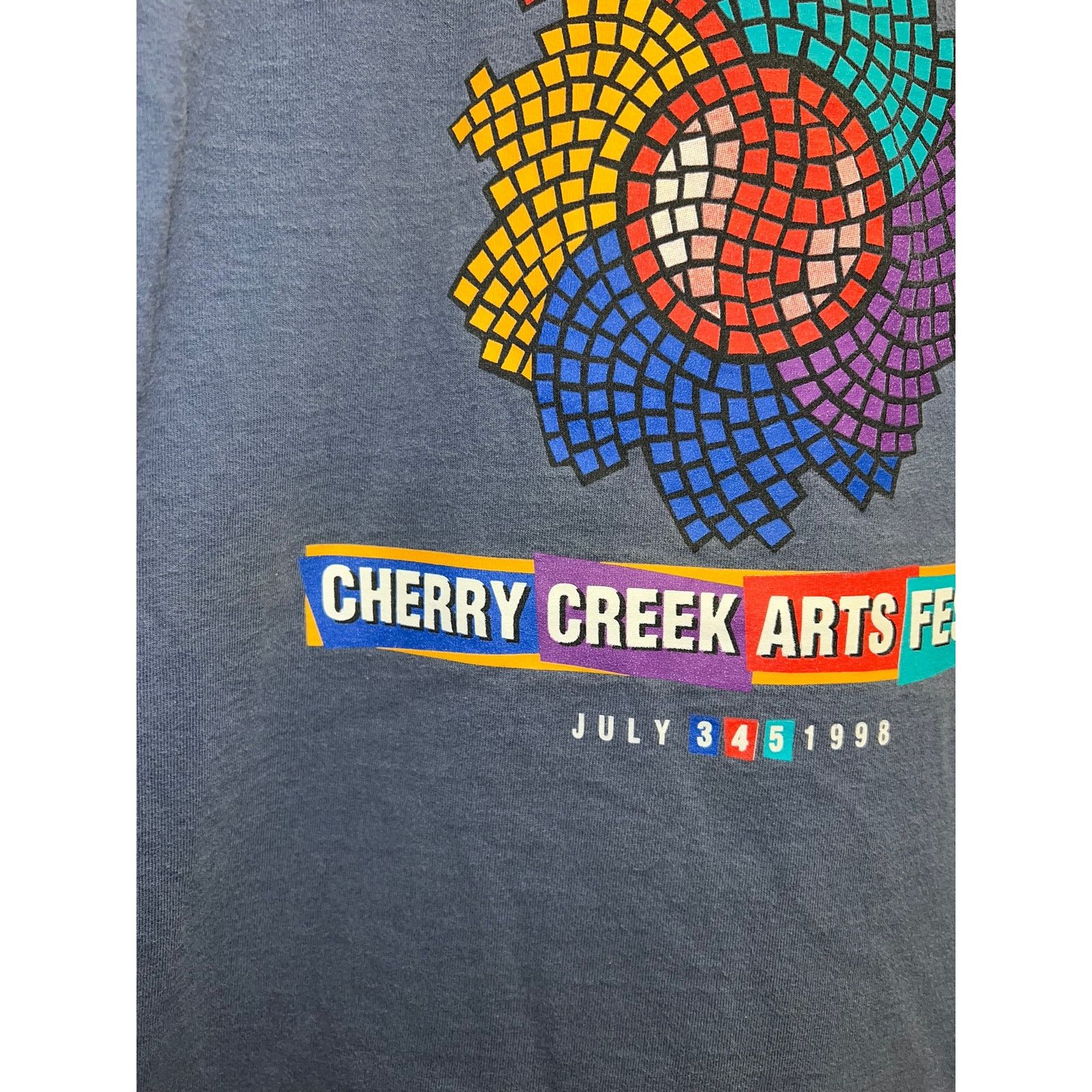 Fruit Of The Loom Vintage Cherry Creek Shirt Arts Festival Blue Art Tee 90s M Size US M / EU 48-50 / 2 - 4 Thumbnail