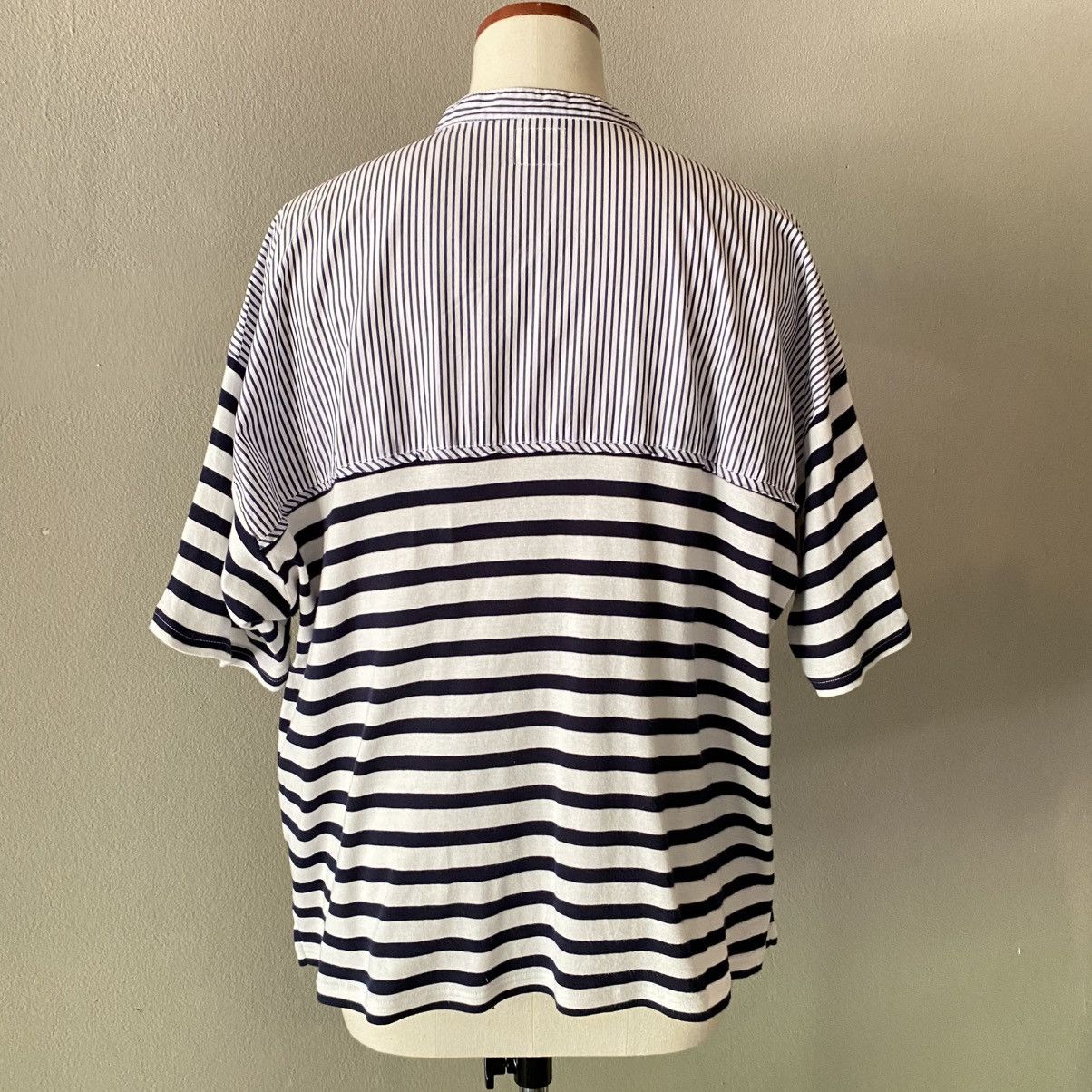 Frapbois FRAPBOIS Striped Mix Band Collar Shirt Size XL / US 12-14 / IT 48-50 - 19 Thumbnail