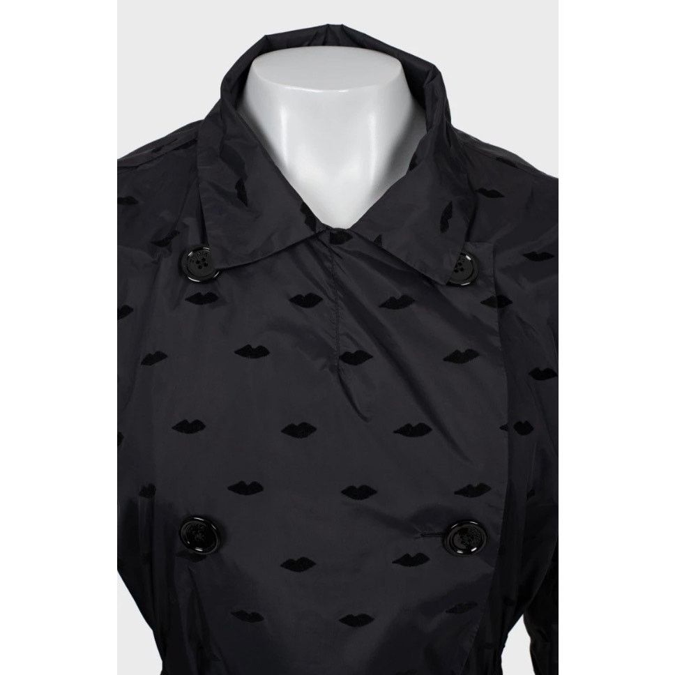 Sonia Rykiel Sonia Rykiel Black Textured Belted Trench Coat Sz.40/L Size M / US 6-8 / IT 42-44 - 4 Thumbnail