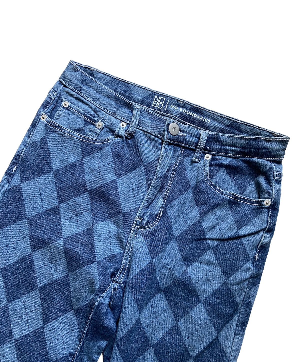 If Six Was Nine × Japanese Brand × Seditionaries Vintage Checked Blue By No Boundaries Flare Denim Size US 30 / EU 46 - 2 Thumbnail