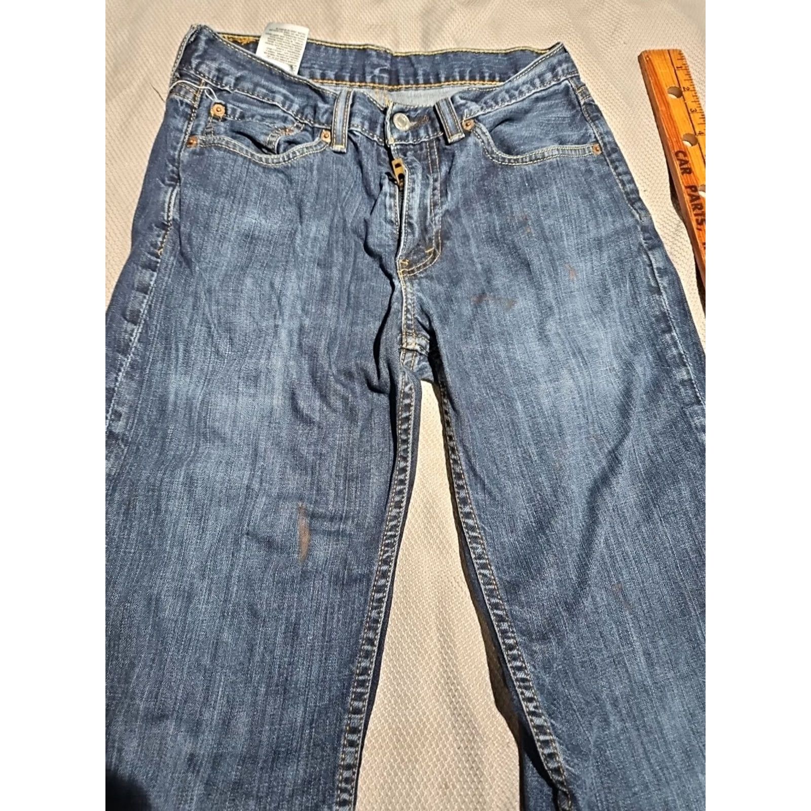 Levi's Levis 514 Jeans Mens US Size 29x30 Blue Straight Medium Wash Denim Pants Jeans Size US 29 - 2 Thumbnail