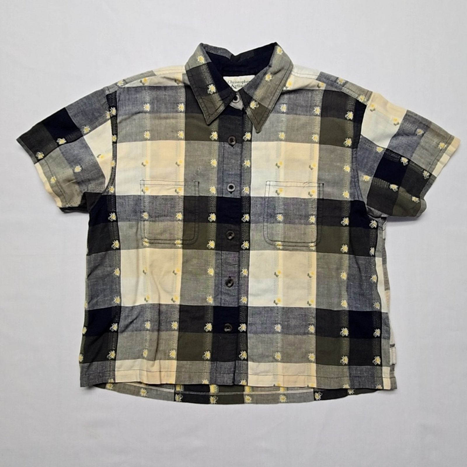 Other Christopher & Banks Plaid Button-Down Flower Floral M Shirt Size S / US 4 / IT 40 - 1 Thumbnail