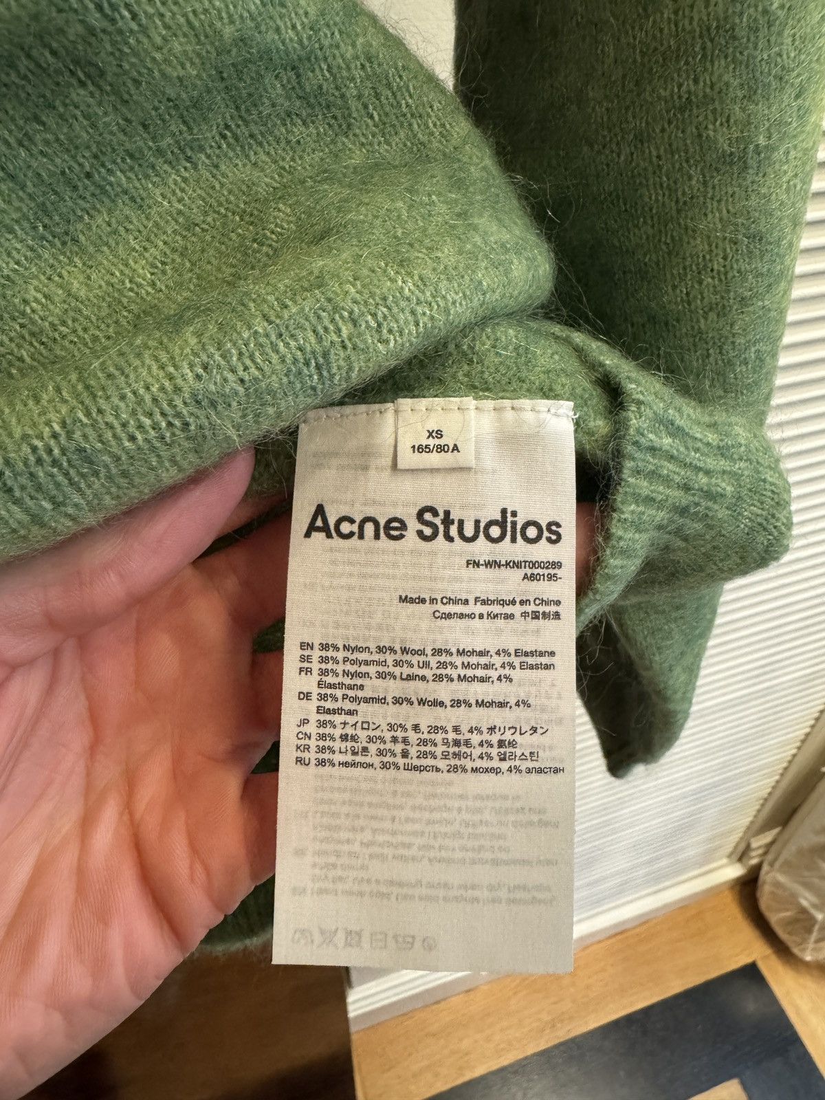 Acne Studios Acne Studios Mohair Blend Vibrant Green Sweater Size XS Size XS / US 0-2 / IT 36-38 - 5 Thumbnail