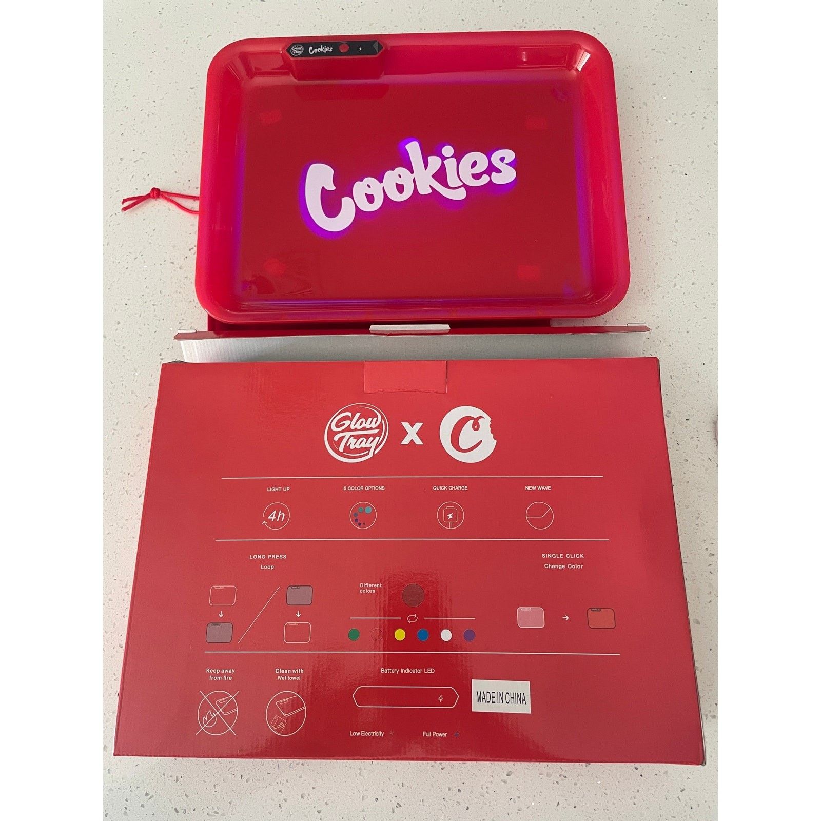 Cookies Cookies Rolling Tray Huntz Red LED Glow NEW Size ONE SIZE - 3 Thumbnail