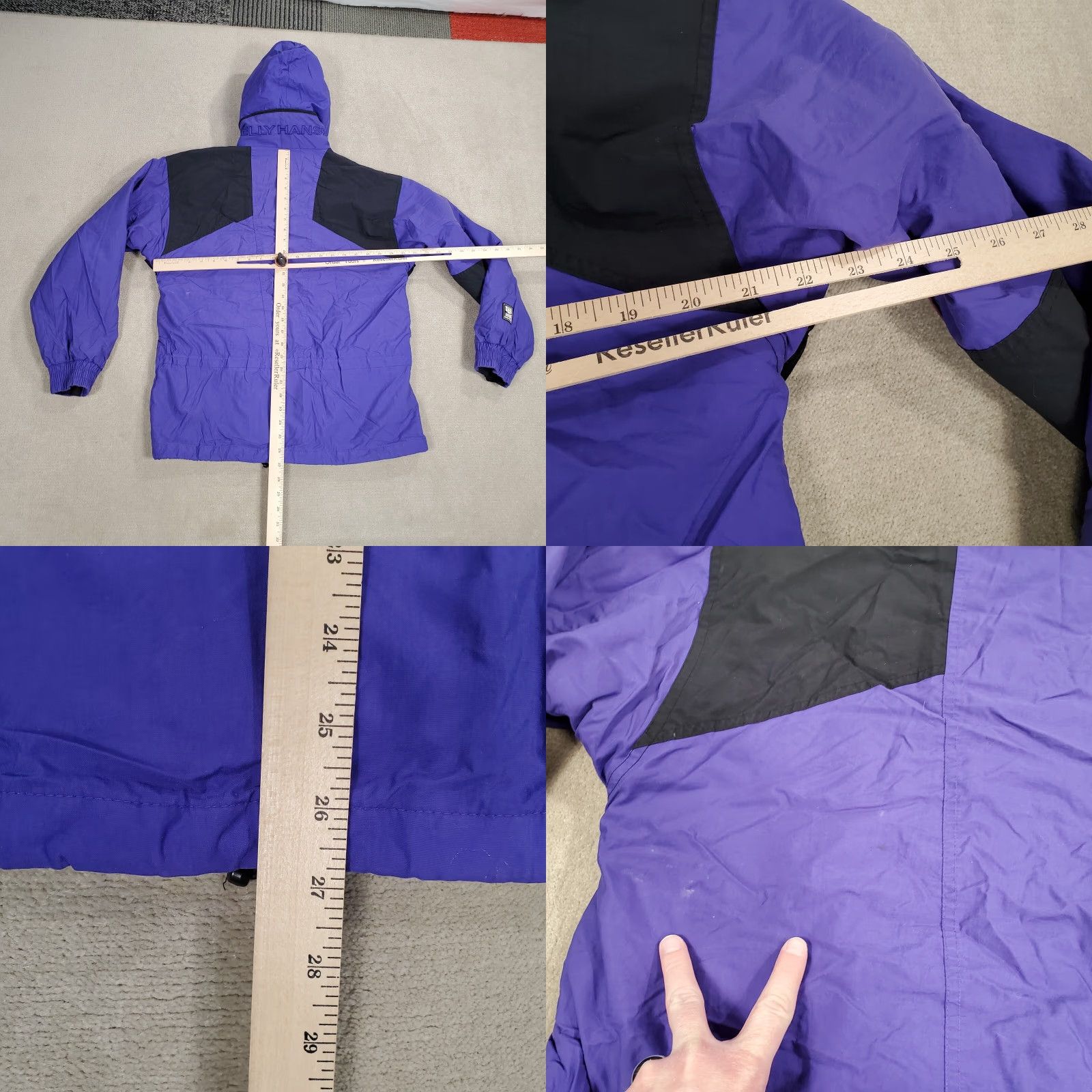 Helly Hansen VINTAGE Helly Hansen Jacket Womens M Purple Black Helly Tech Coat Hooded Ski Winter 90s Outdoor Size M / US 6-8 / IT 42-44 - 8 Thumbnail