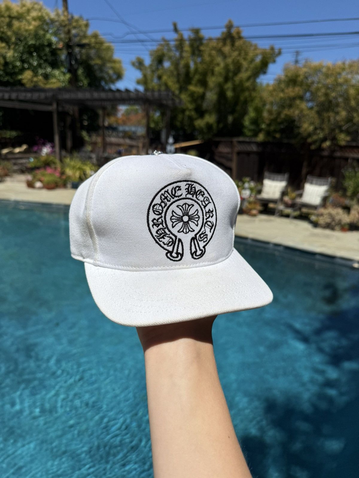Chrome Hearts Chrome Hearts White/Black Embroidered Hat | Grailed