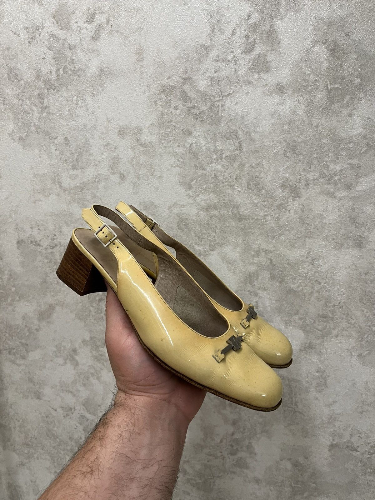 Salvatore Ferragamo Salvatore Ferragamo Patent Leather Mules Heels Vara Buckle Size US 7 / IT 37 - 1 Thumbnail