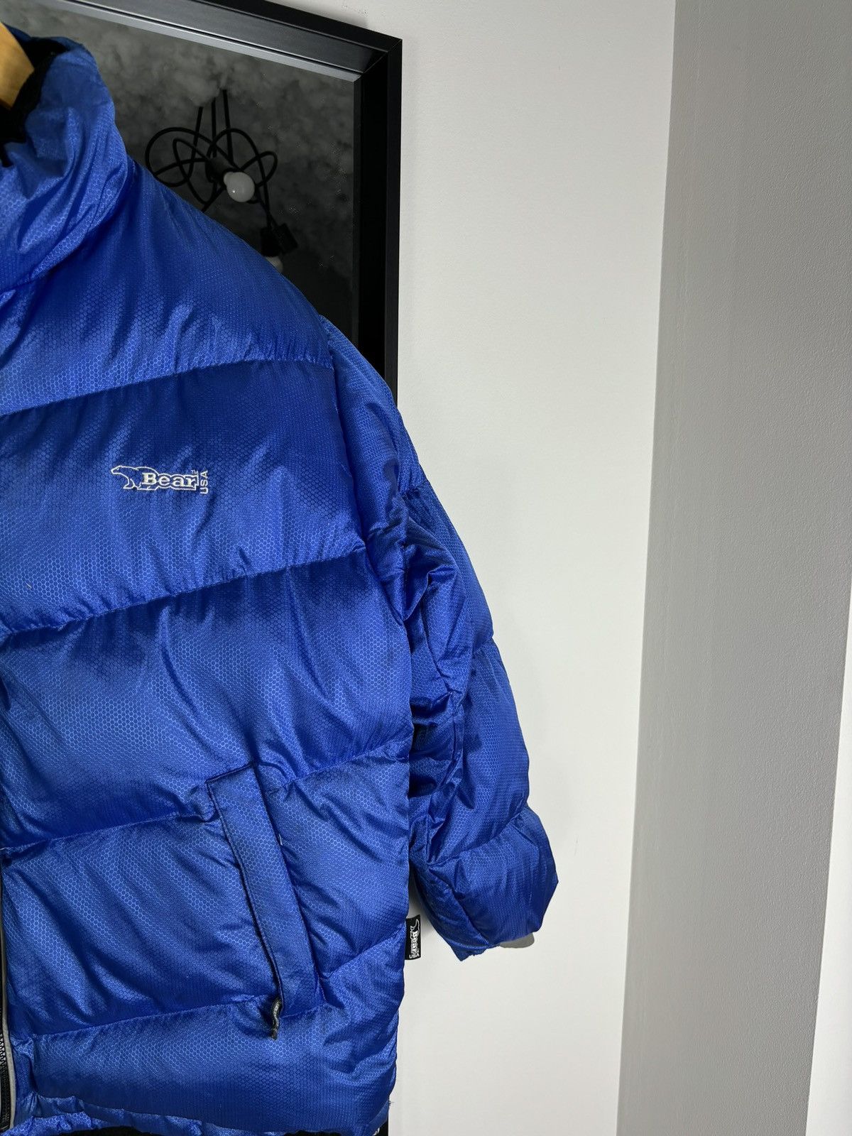 Japanese Brand × Vintage Vintage Bear Usa Blue Outdoor Down Puffer Jacket Size US M / EU 48-50 / 2 - 2 Thumbnail