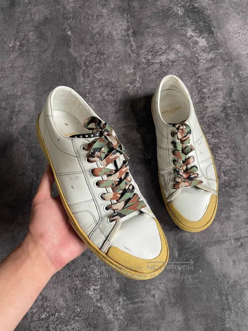 Saint Laurent Paris Saint Laurent Paris Camouflage distressed low-top sneakers Size US 10 / EU 43 - 2 Thumbnail